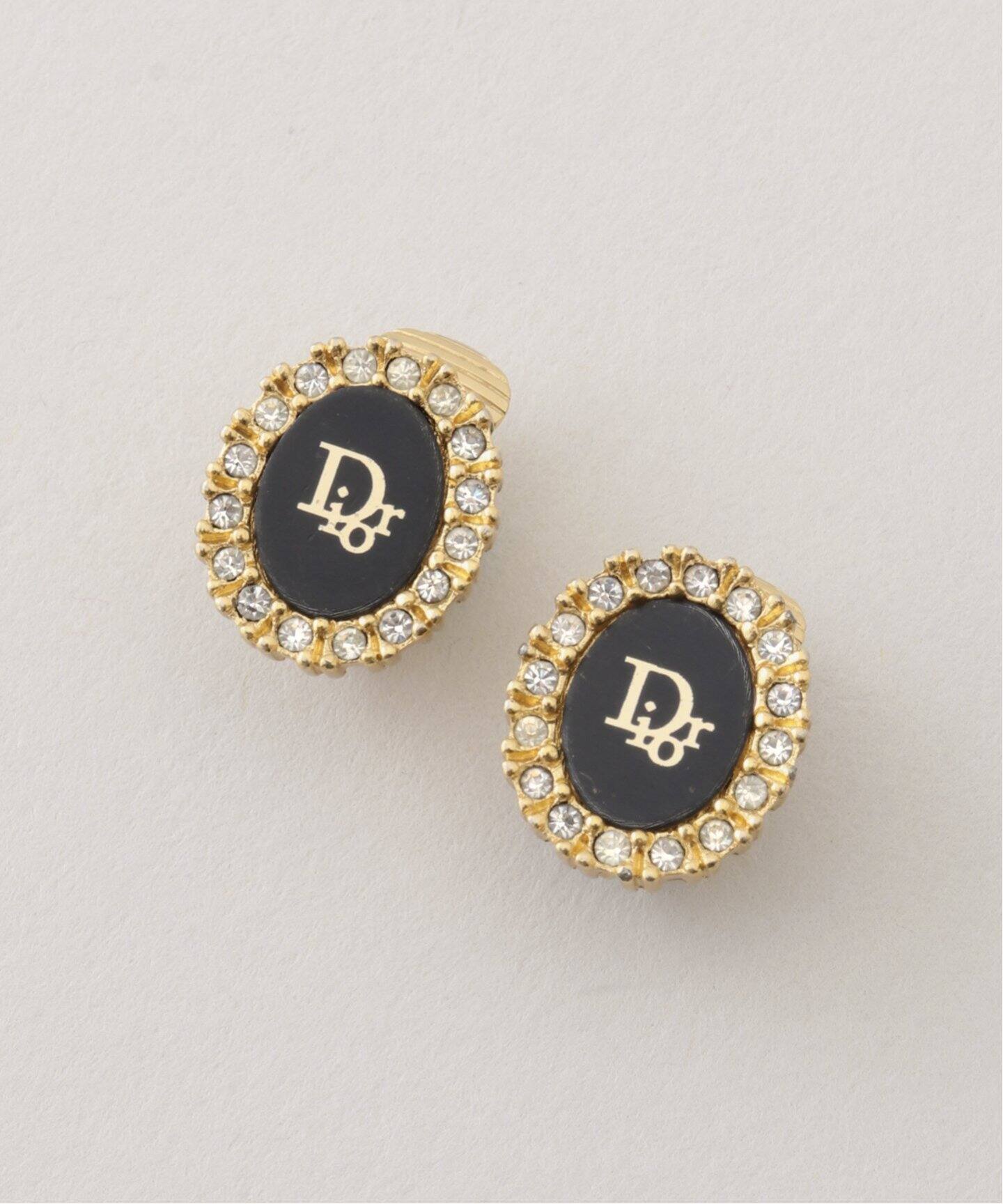Dior / ディオール】イヤリング ブラックオーバル（イヤリング 