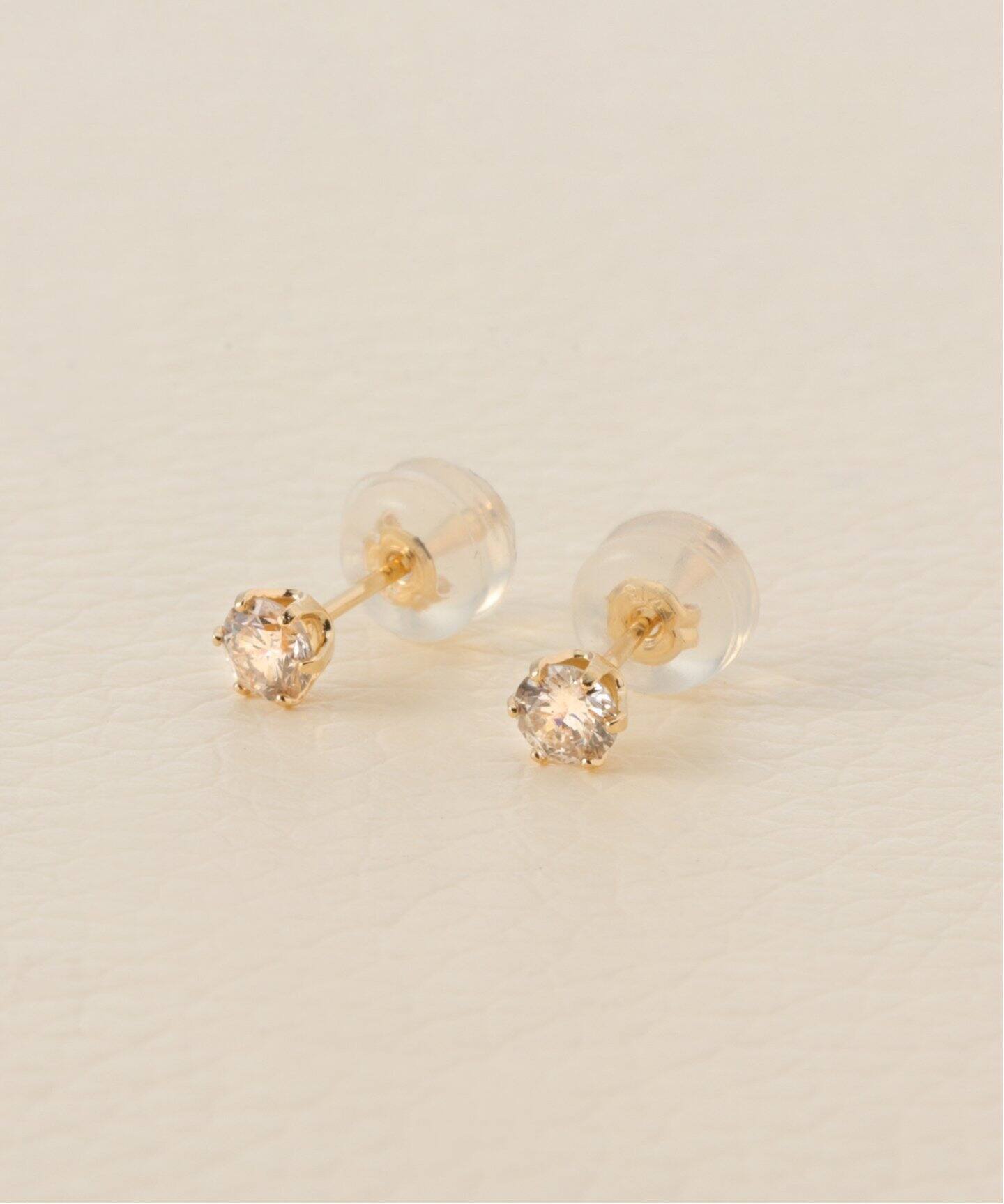 18KYG 0.3ct ダイヤモンド ピアス(両耳)（ピアス（両耳用  