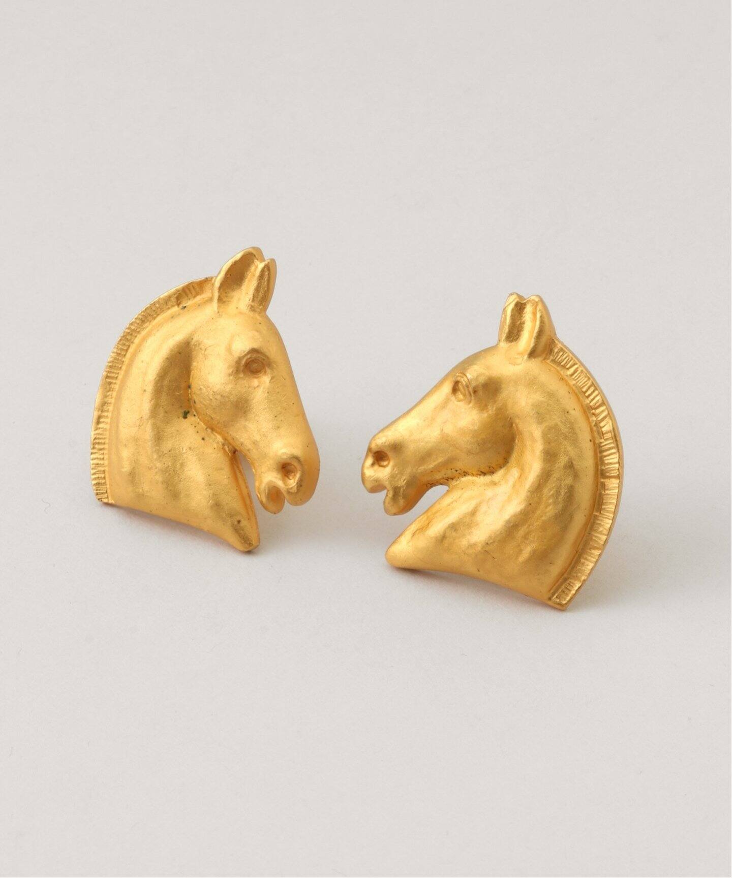 VINTAGE HERMES/エルメス】Horse Earring(両耳)（イヤリング  