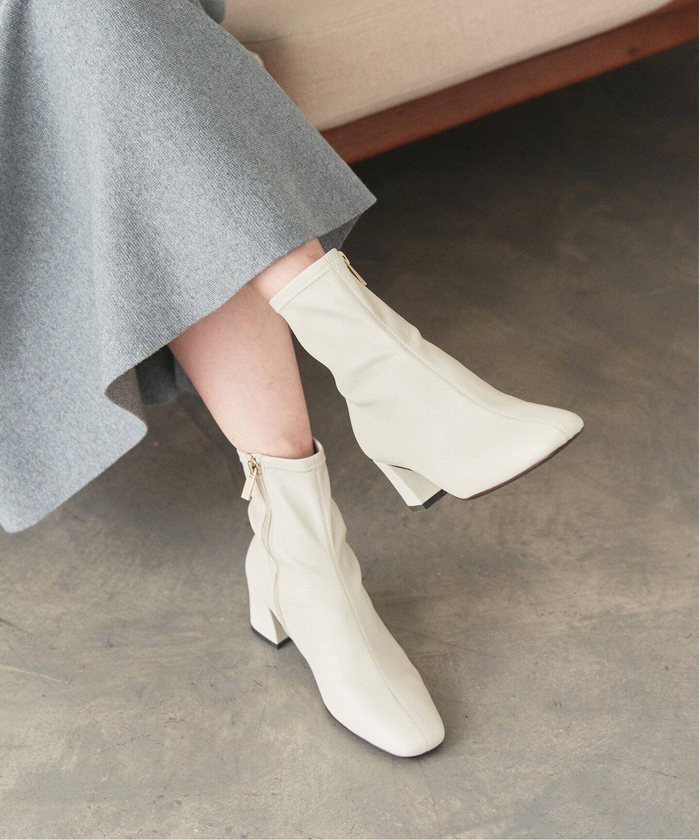 5cmスクエアフィットショートブーツ（ブーティ・ショートブーツ）｜LE  