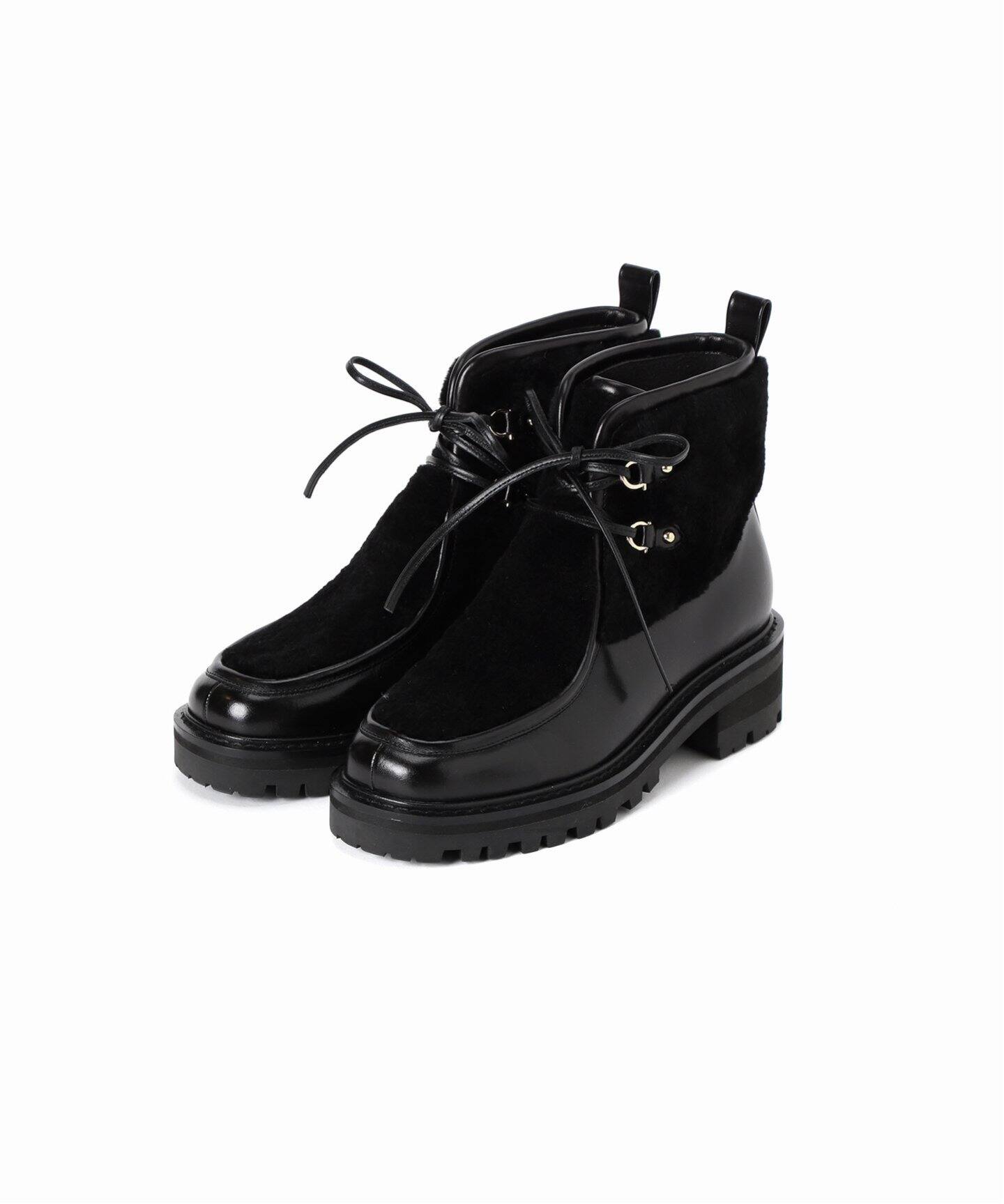 タグ付き新品】ザラ レースアップ リアルレザー フラット ブーツ  