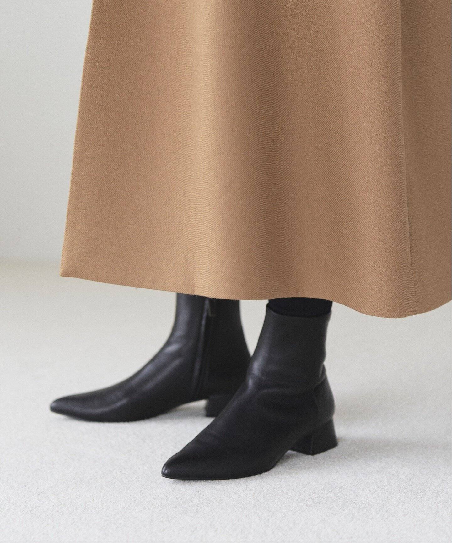 TAEKO HIGASHIHARA×GRISE 3.5cmレザーポインテッドショートブーツ 