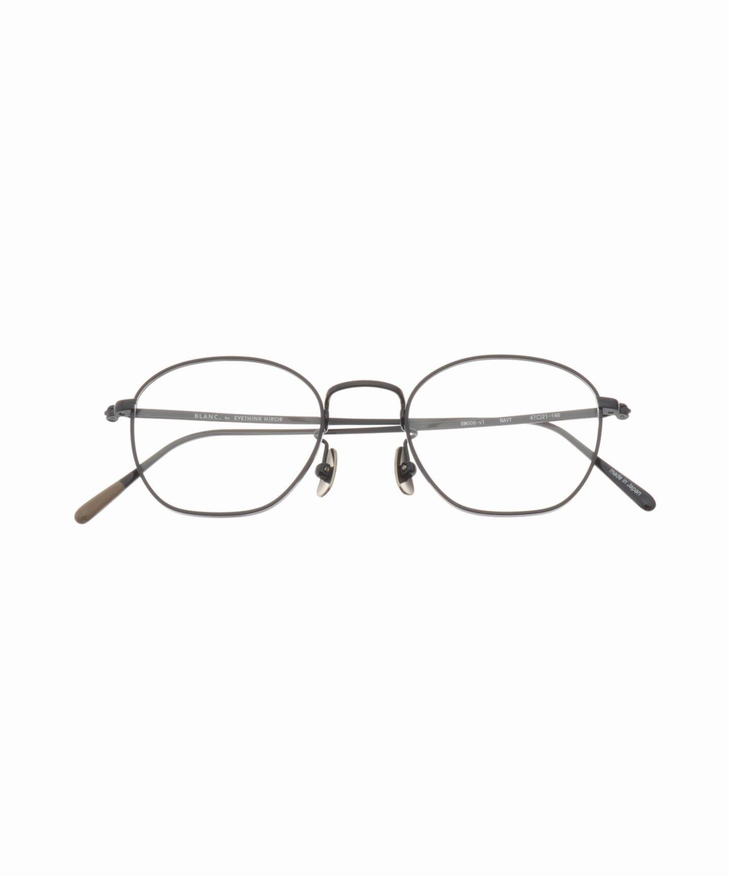 お値下げ　BLANC.. for EYETHINK HIROB BM006-v1 BLANC../ブラン】別注 BM006v1 NAVY ex Optical（メガネ）｜EYETHINK
