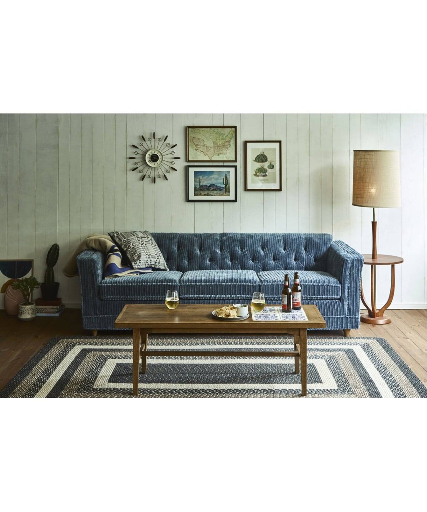 予約》《大型商品》LAKEWOOD SOFA ブルーグレーW214 レイクウッド