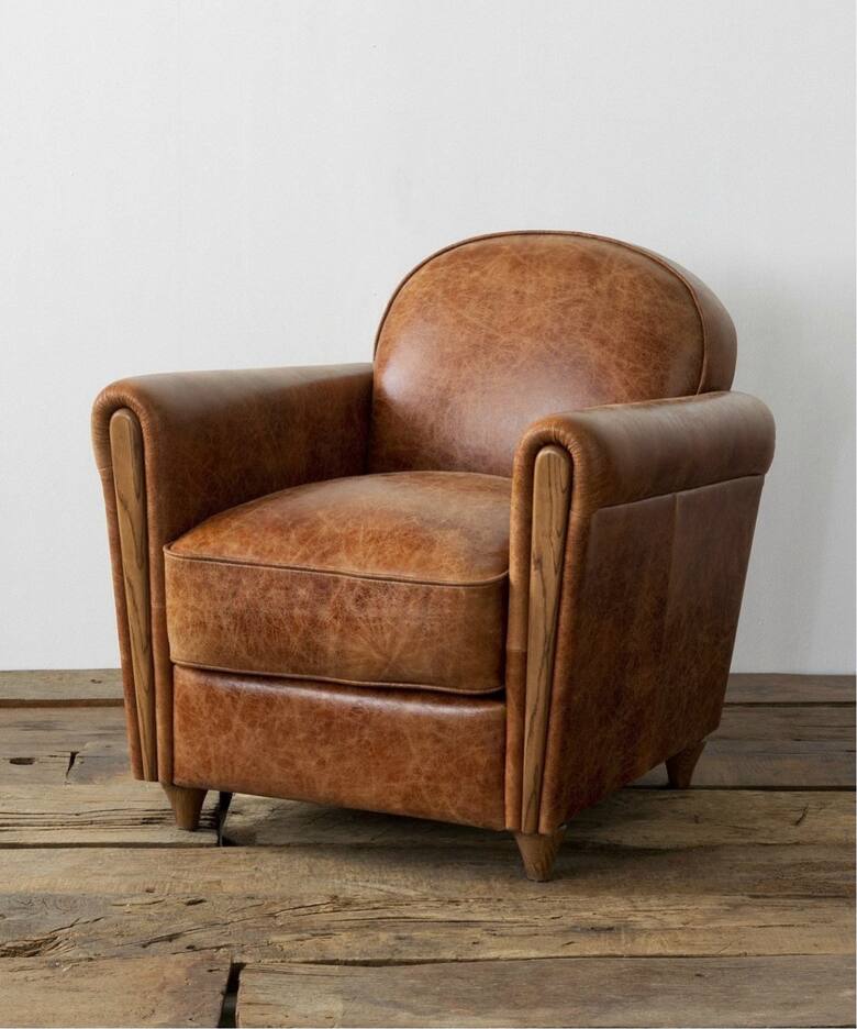 大型商品》OAKS CLUB CHAIR(crack) オークスクラブチェア（ソファ 