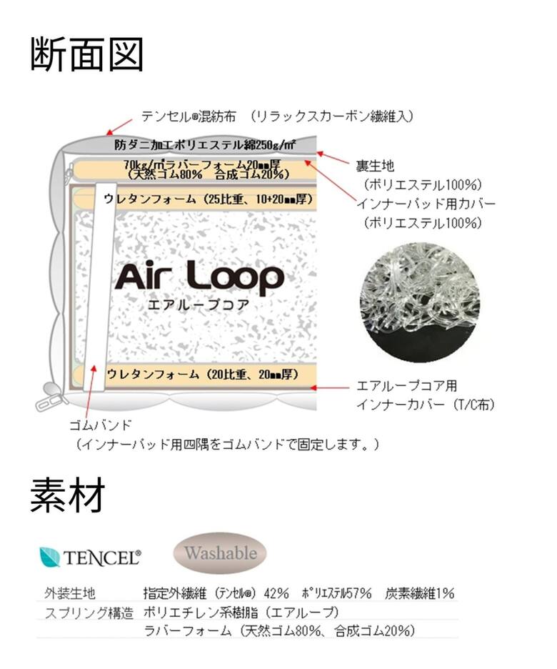 予約》《大型商品》ベッド用マットレス Q エアループ/ハード/Q 