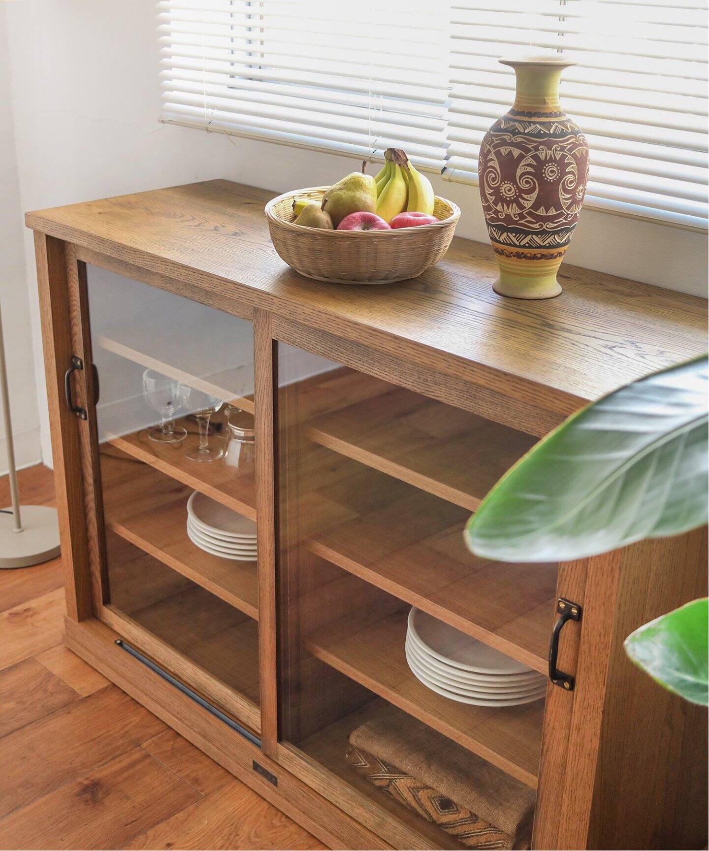 予約》《大型商品》Elverson エルバーソン ガラス キャビネットL（収納  