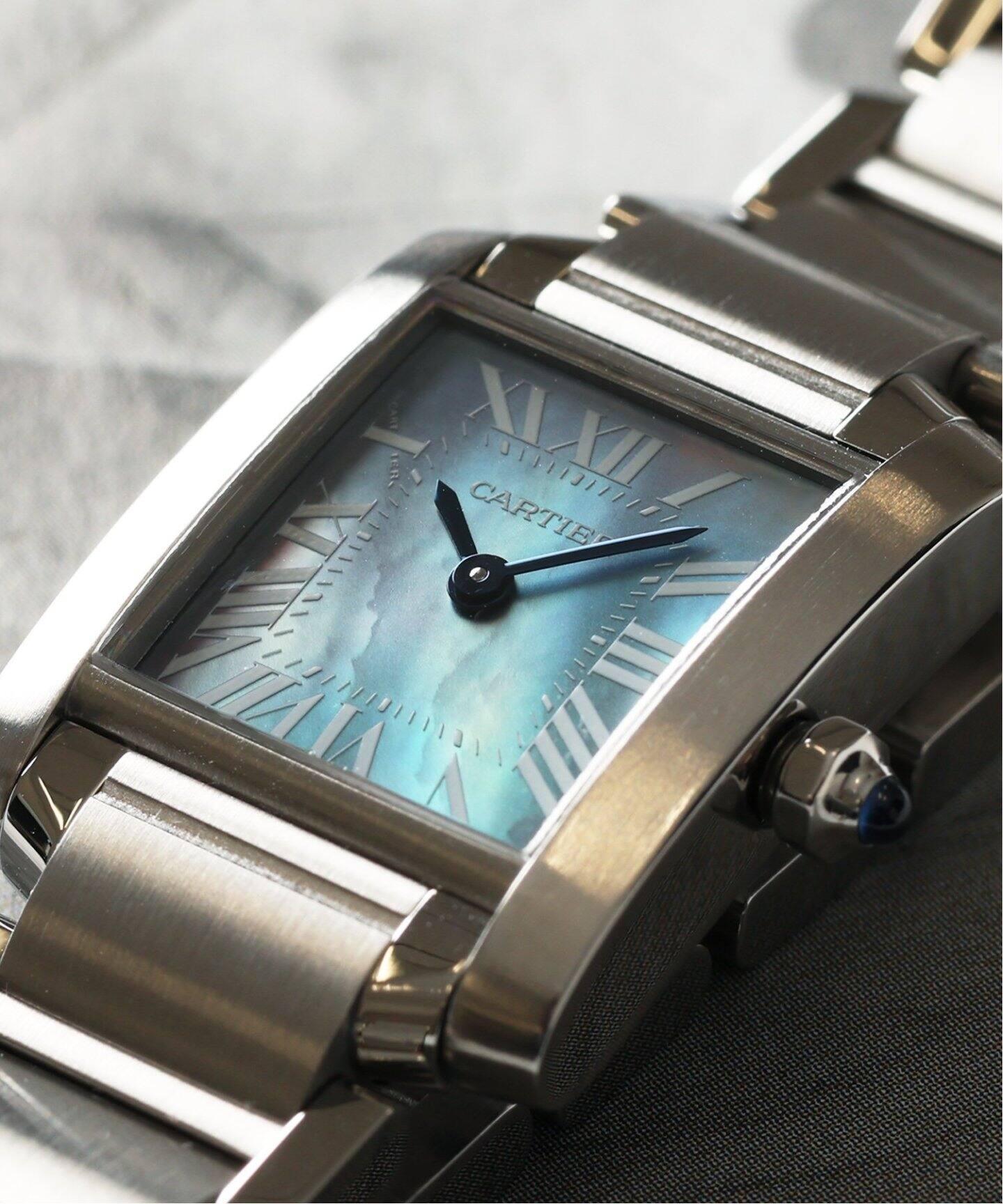 Cartier / カルティエ】Tank francaise SM blue shell dial