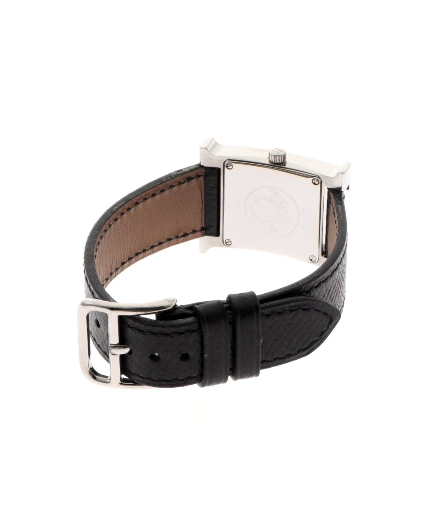 エルメスHウォッチPMサイズ用レザーベルト黒HERMES
