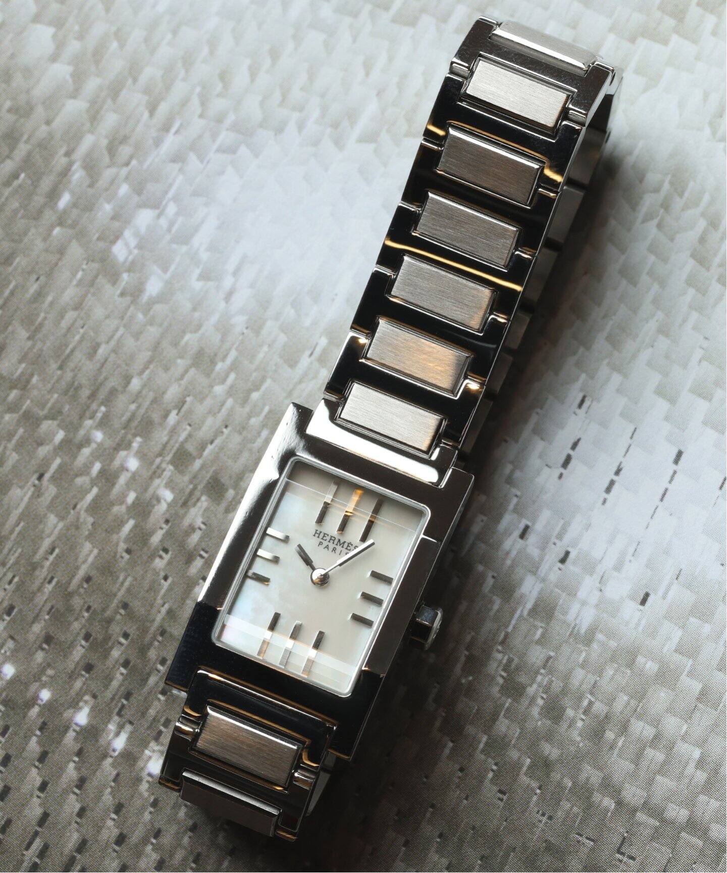 HERMES タンデム シルバー 時計 予備バンド付き