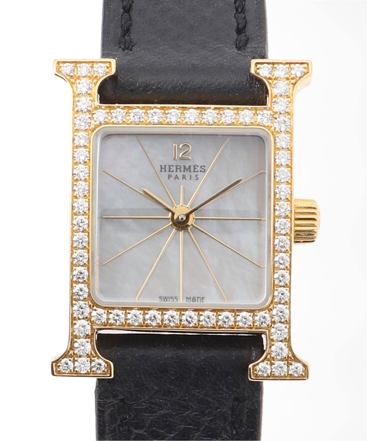 HERMES / エルメス】mini H Watch 18K / Shell Diamond（ヴィンテージ