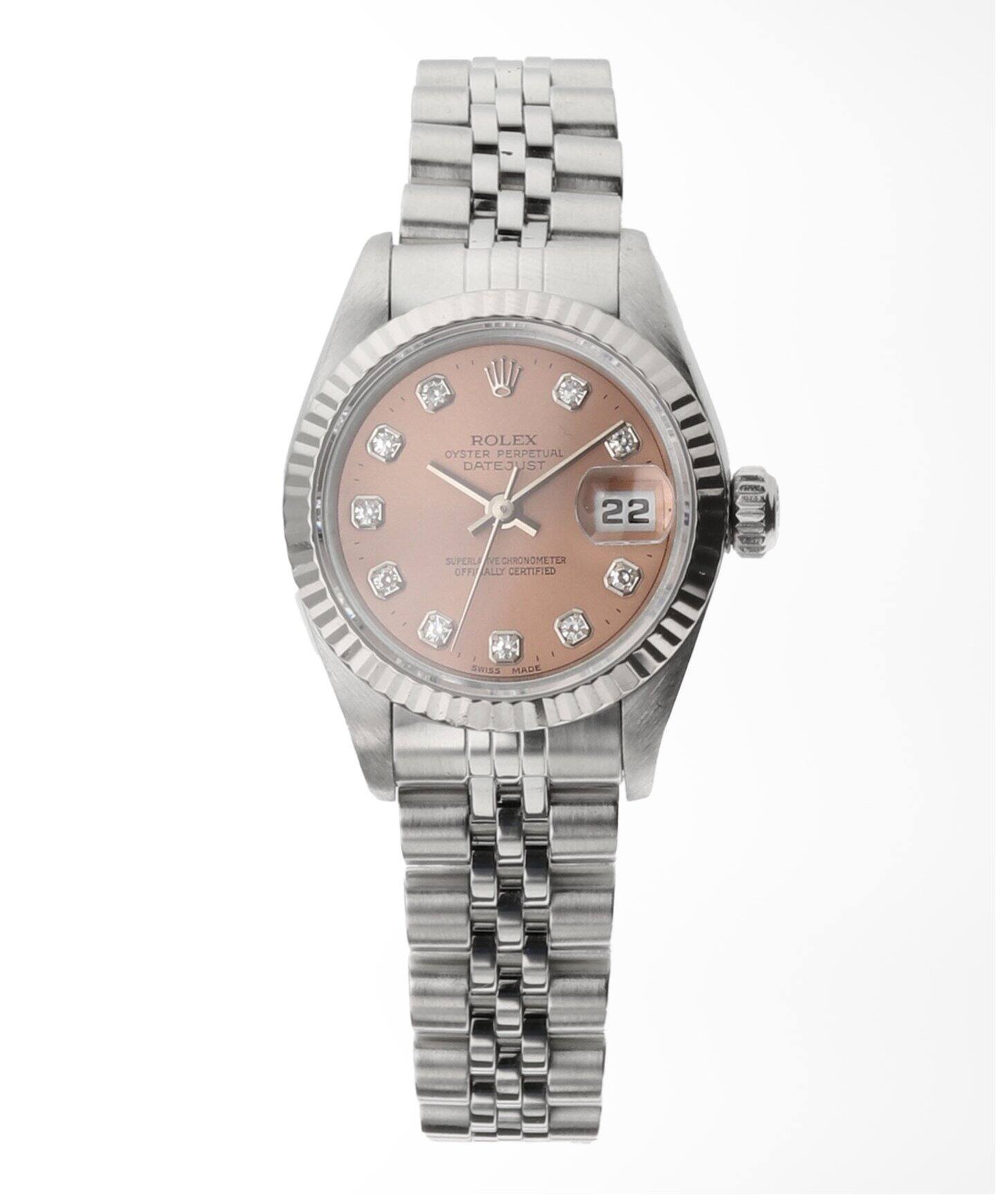 ROLEX / ロレックス】Oyster date pink dial 10P diamond / Jubilee 
