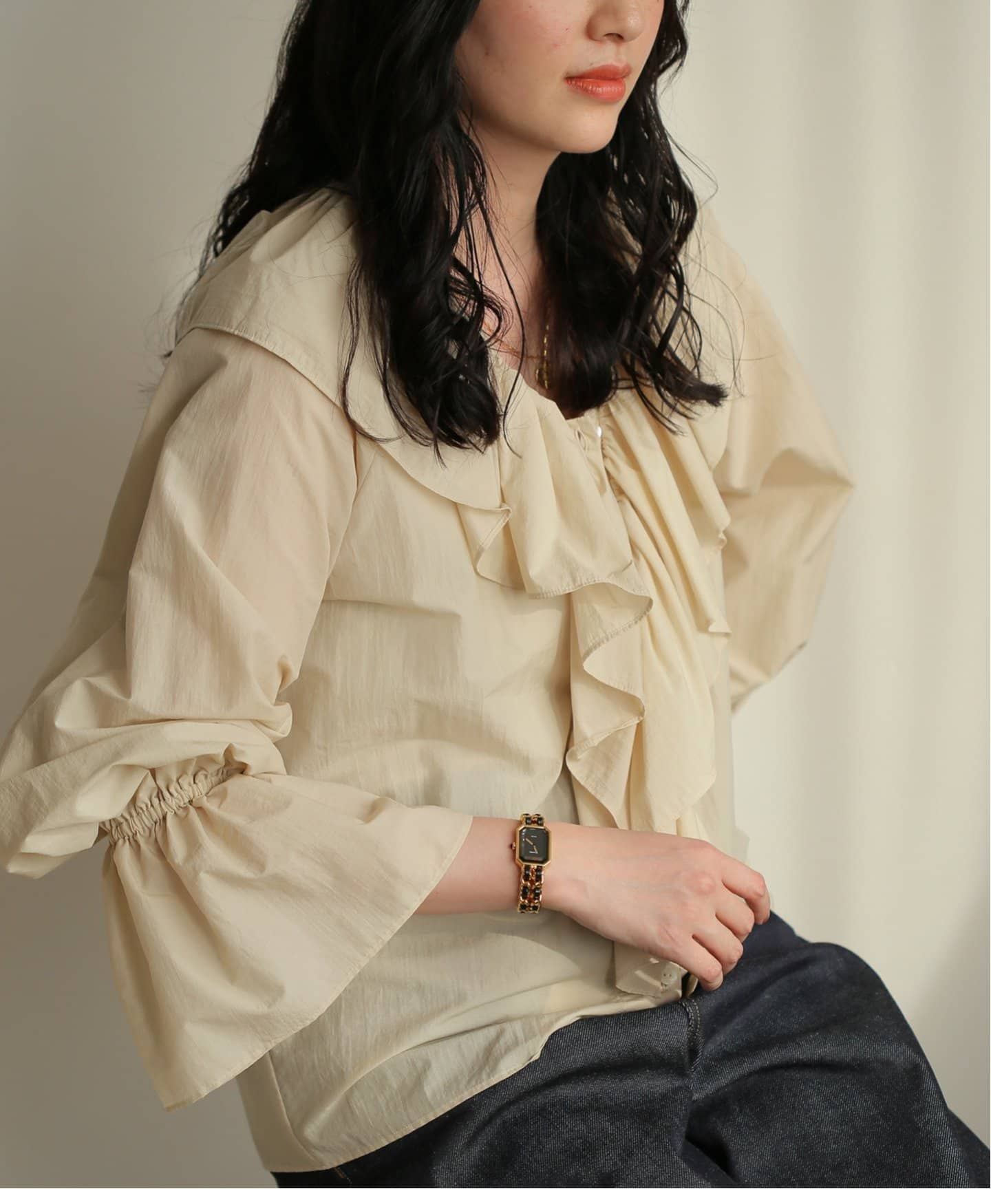 貴重CHANEL ヴィンテージ　ブラウス　ベージュ CHANEL シャネル ヴィンテージ ブラウス シャツ ロゴ 長袖