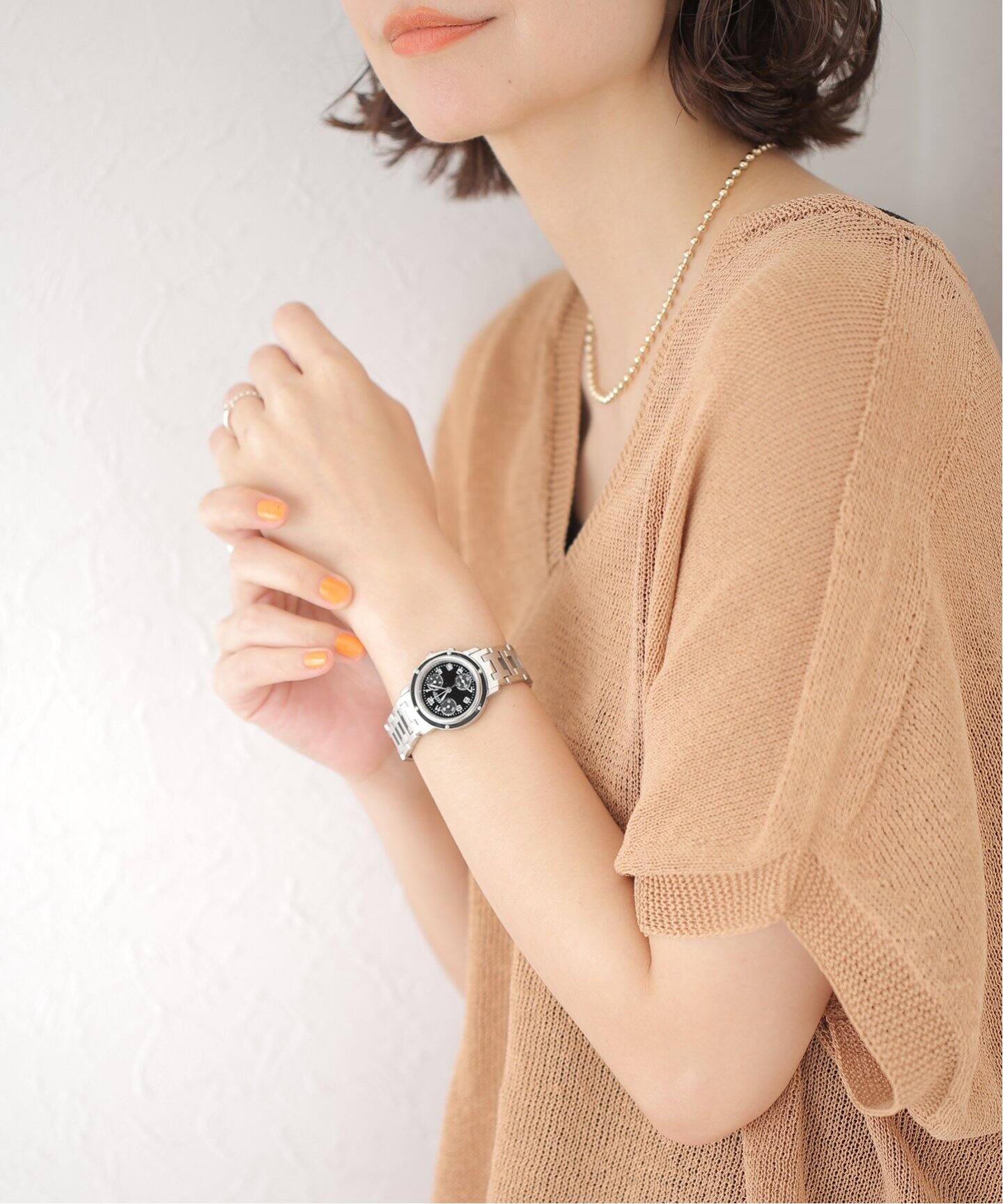 HERMES/エルメス】クリッパークロノグラフ ブラックダイヤル【ウォッチ  