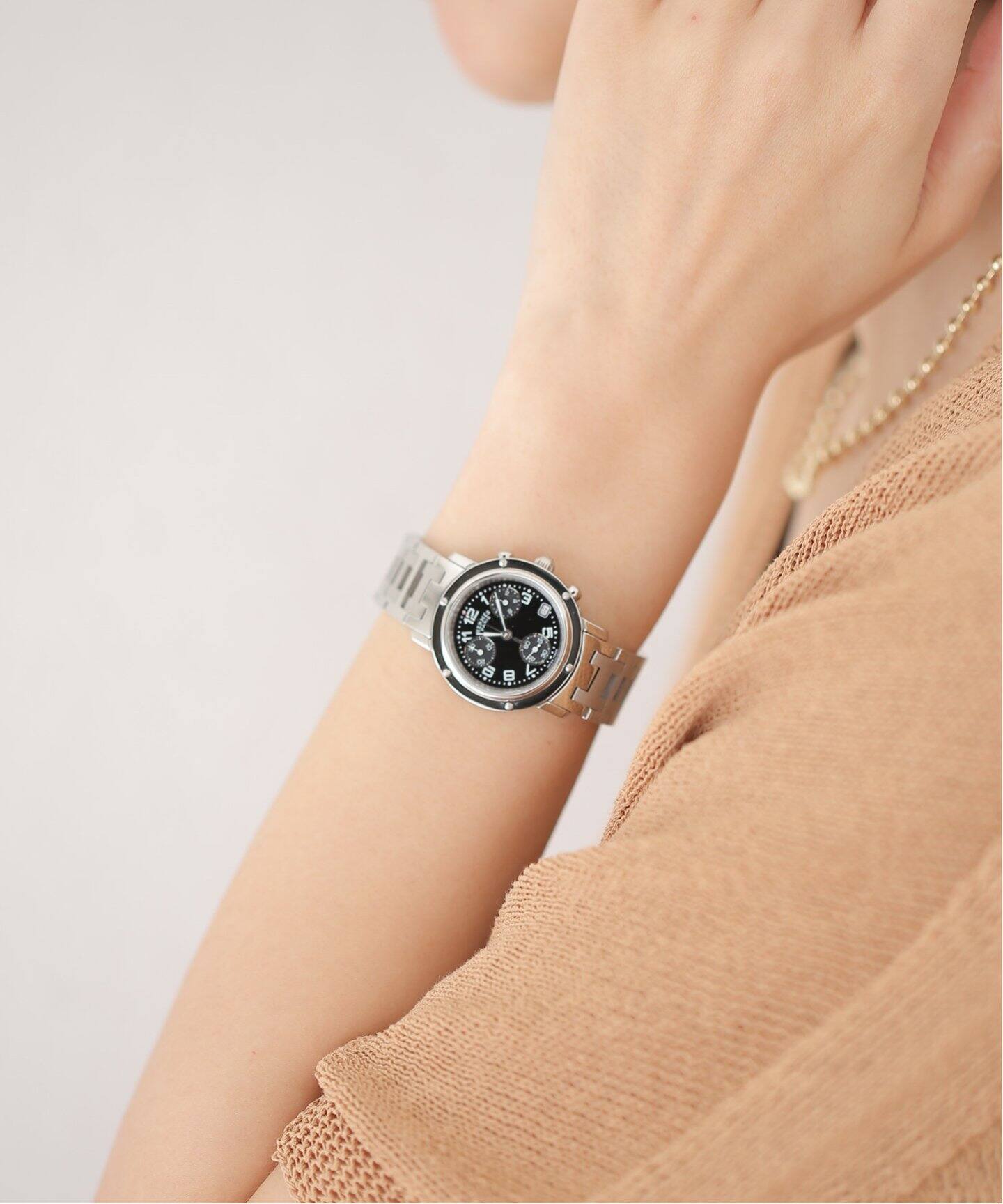 HERMES/エルメス】クリッパークロノグラフ ブラックダイヤル【ウォッチ  