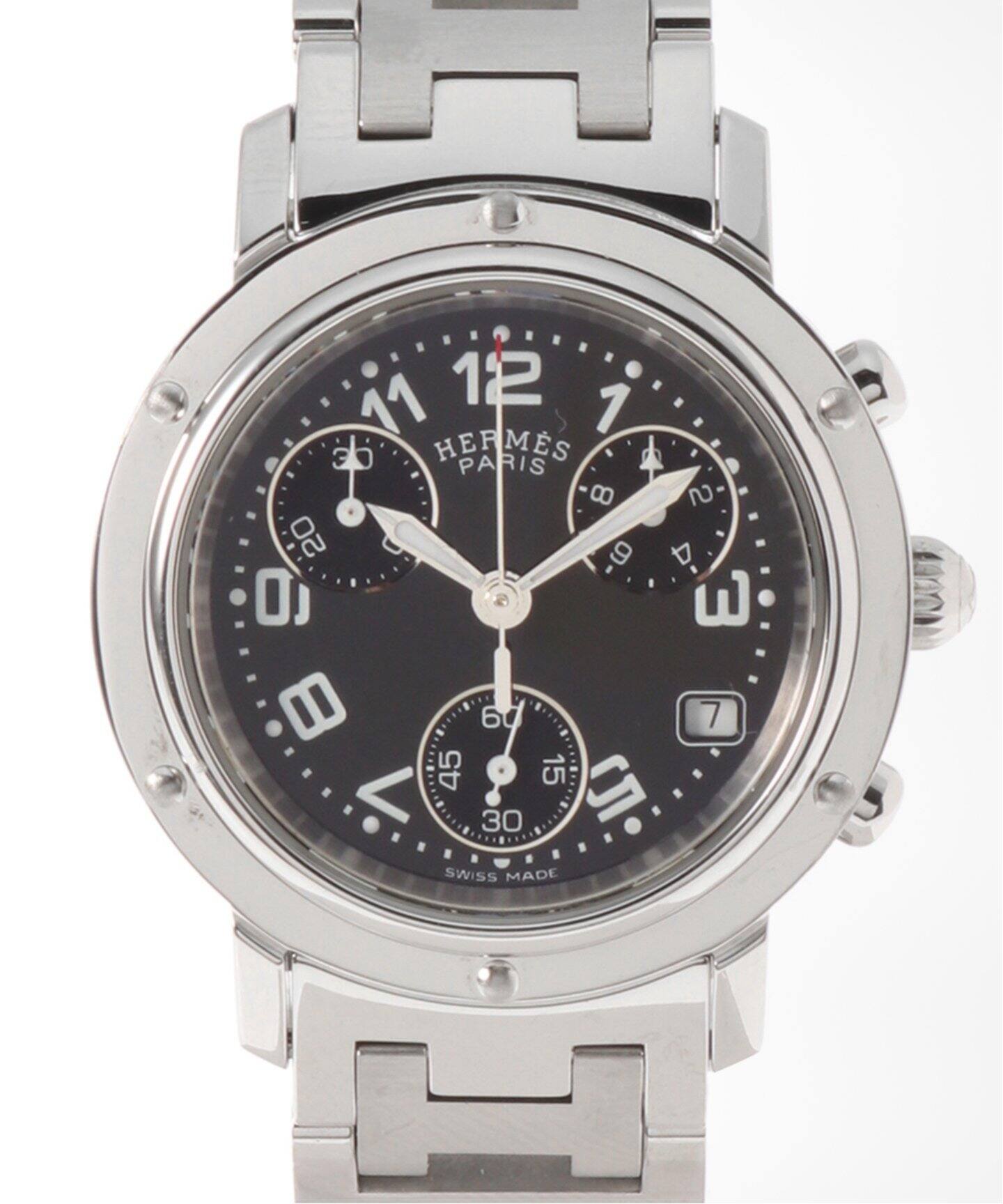 HERMES/エルメス】クリッパークロノグラフ ブラックダイヤル【ウォッチ  
