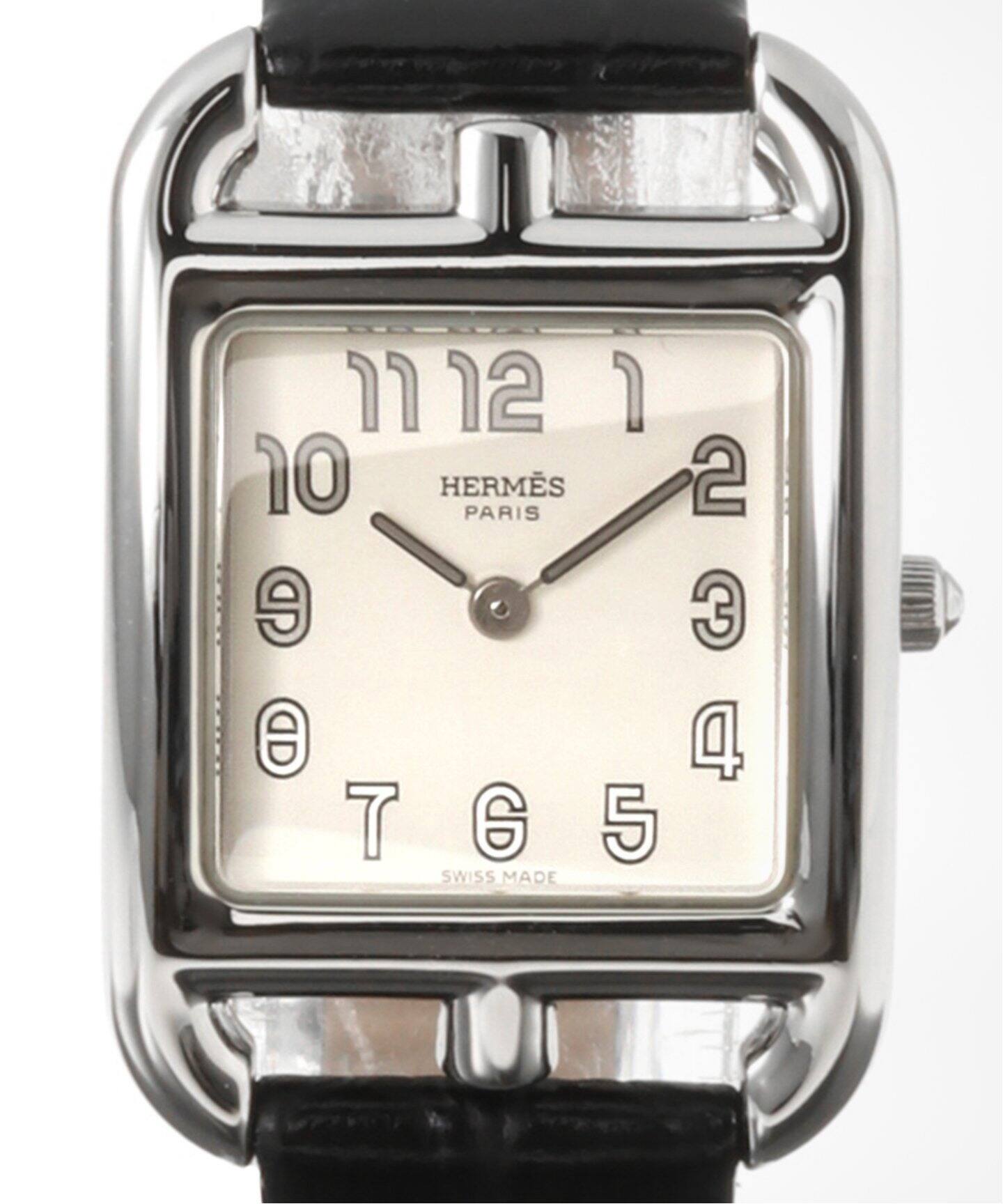 ホワイト レザーベルト 時計 高けれ ベルト エルメス ケープコッド  