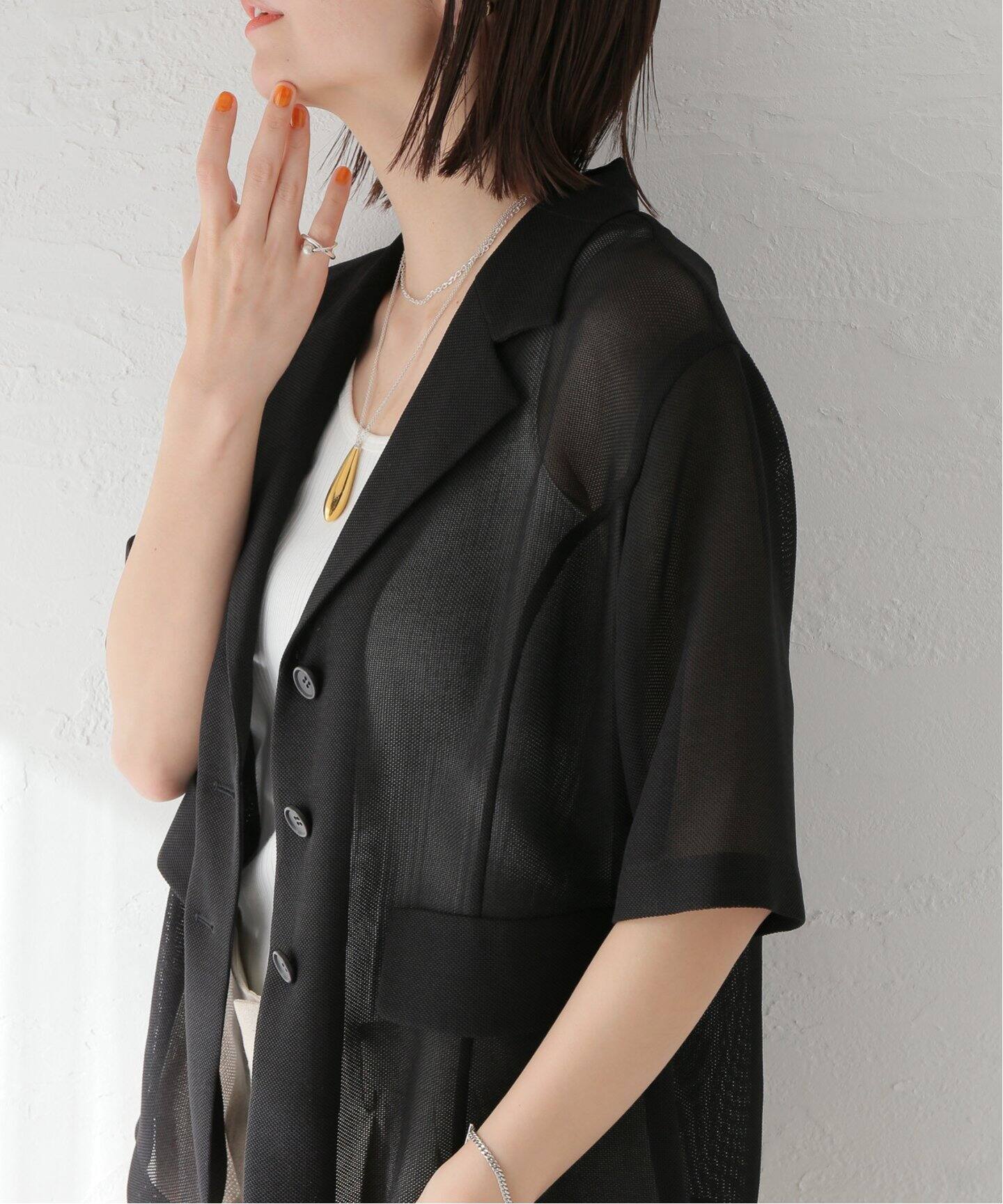 CLANE / クラネ】MESH HALF SLEEVE JACKET（テーラードジャケット  