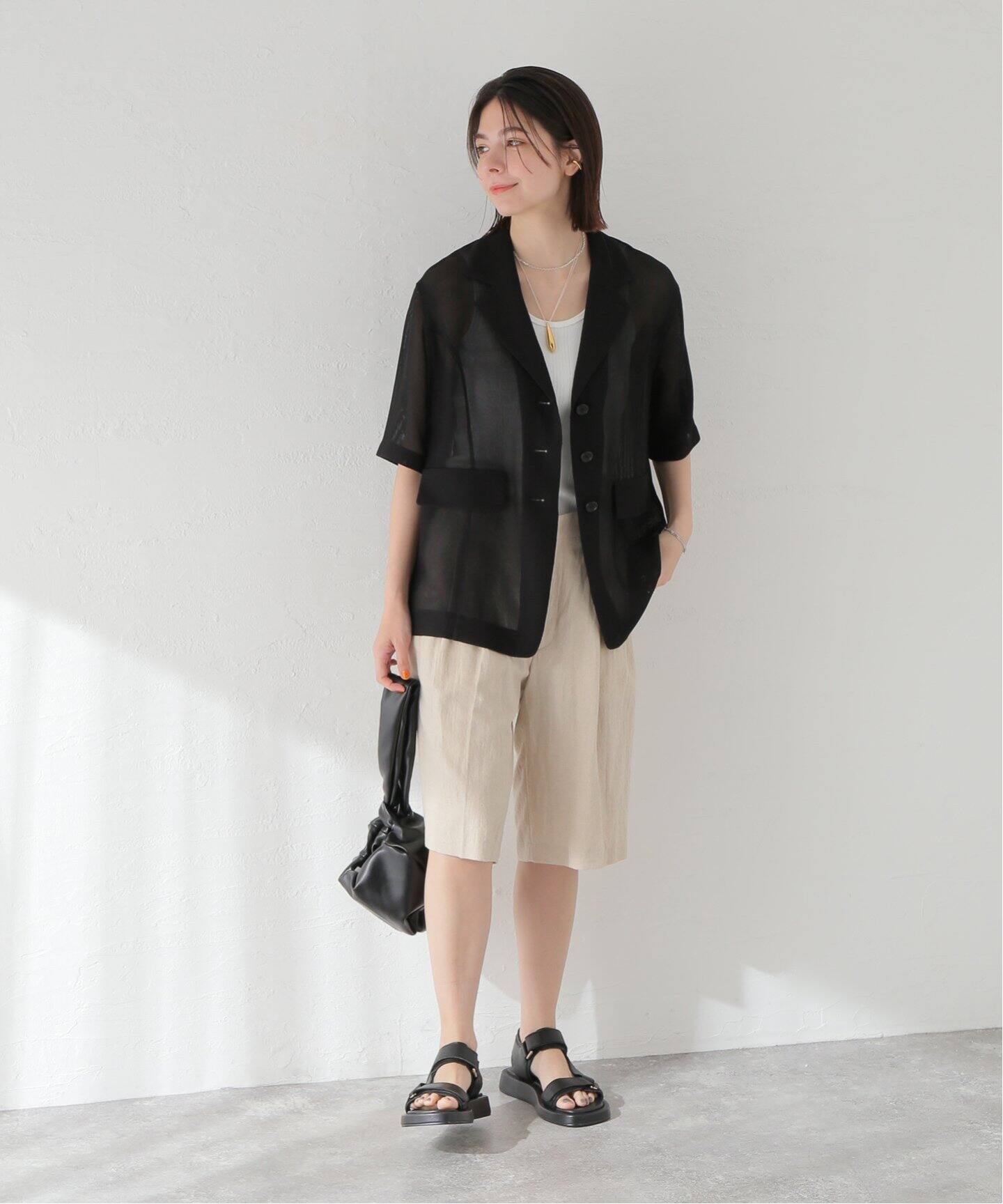 CLANE / クラネ】MESH HALF SLEEVE JACKET（テーラードジャケット  