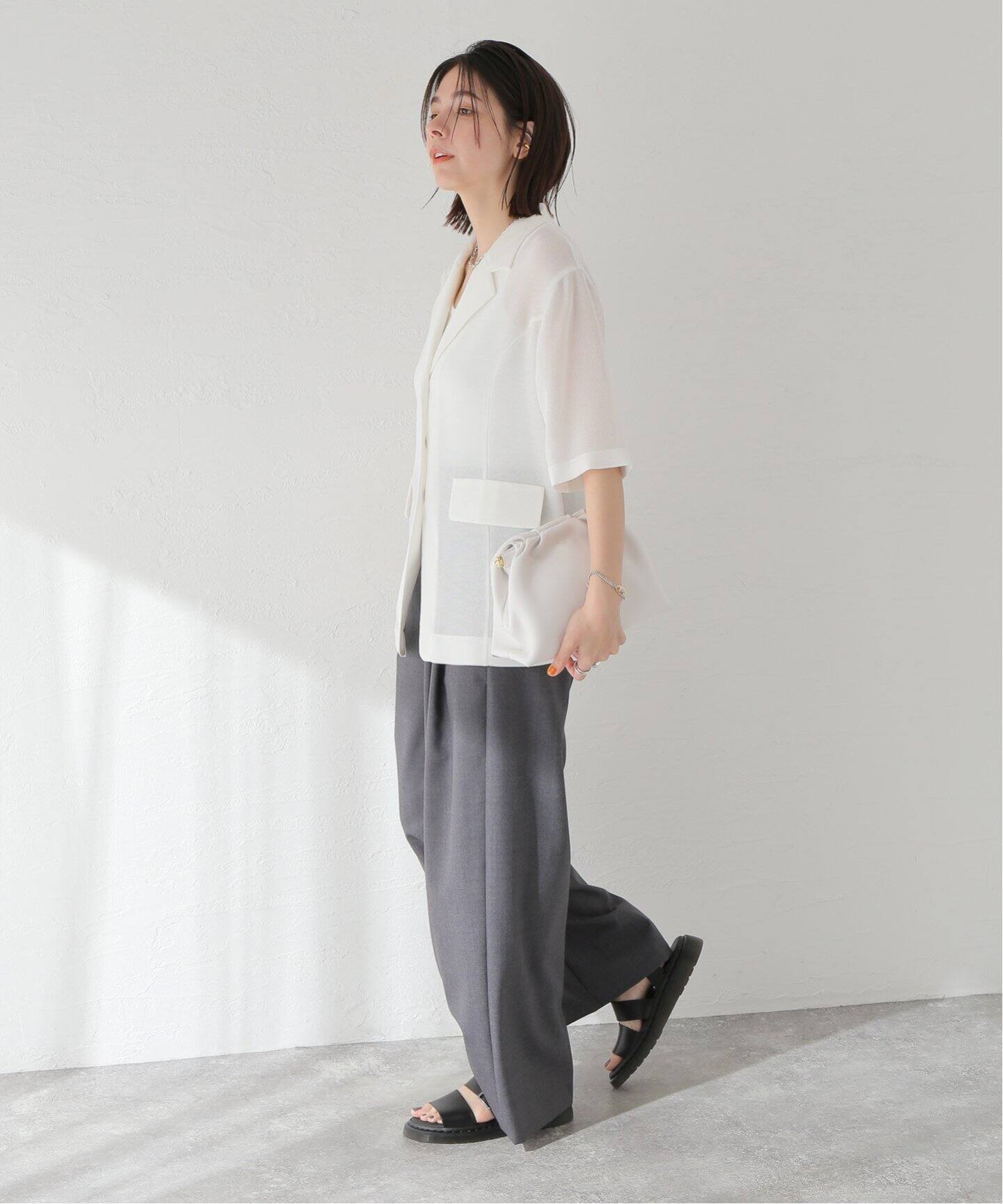 CLANE / クラネ】MESH HALF SLEEVE JACKET（テーラードジャケット 