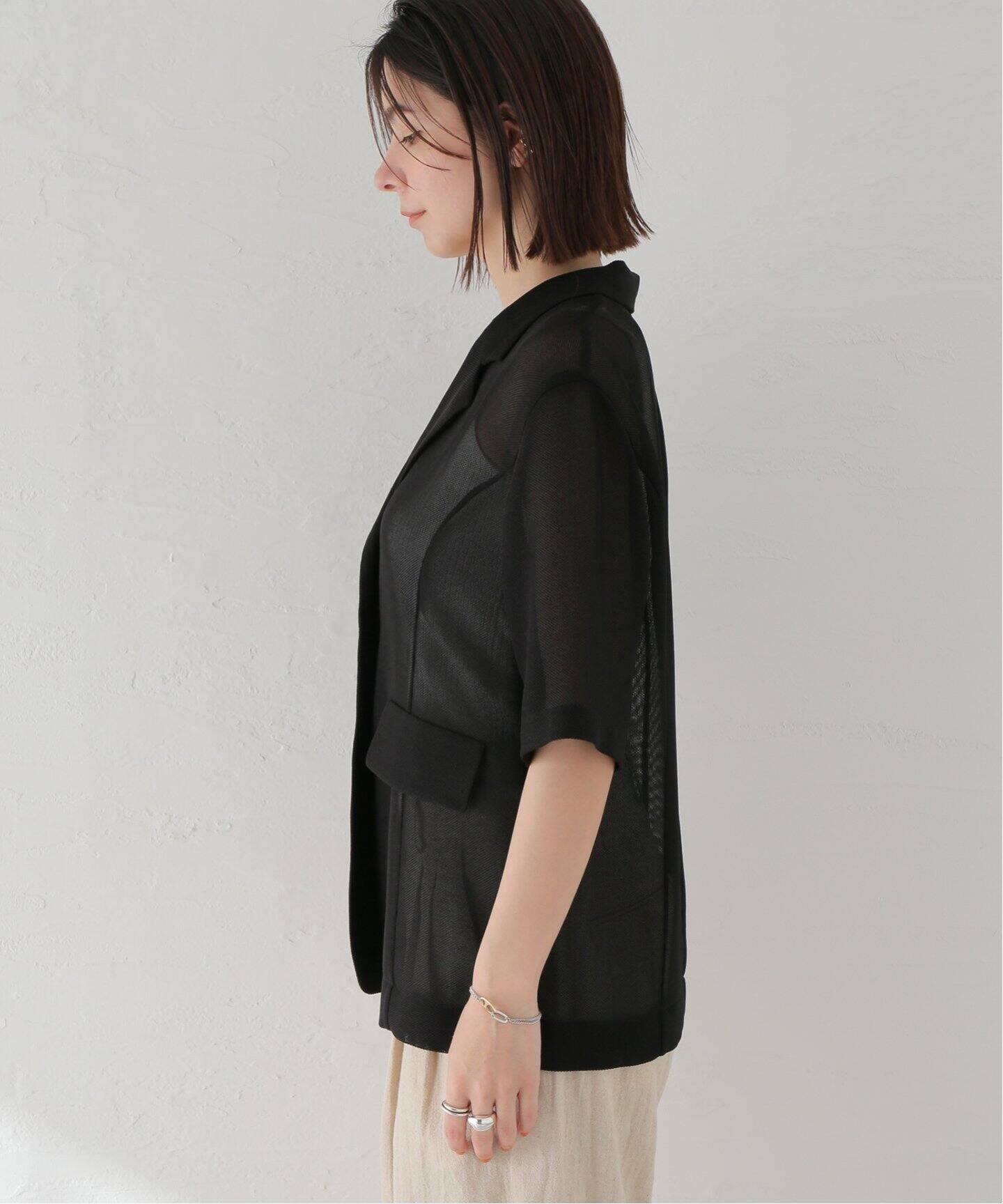 CLANE / クラネ】MESH HALF SLEEVE JACKET（テーラードジャケット  