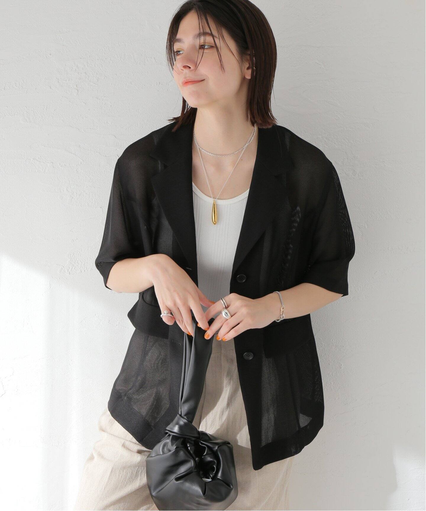 CLANE / クラネ】MESH HALF SLEEVE JACKET（テーラードジャケット  
