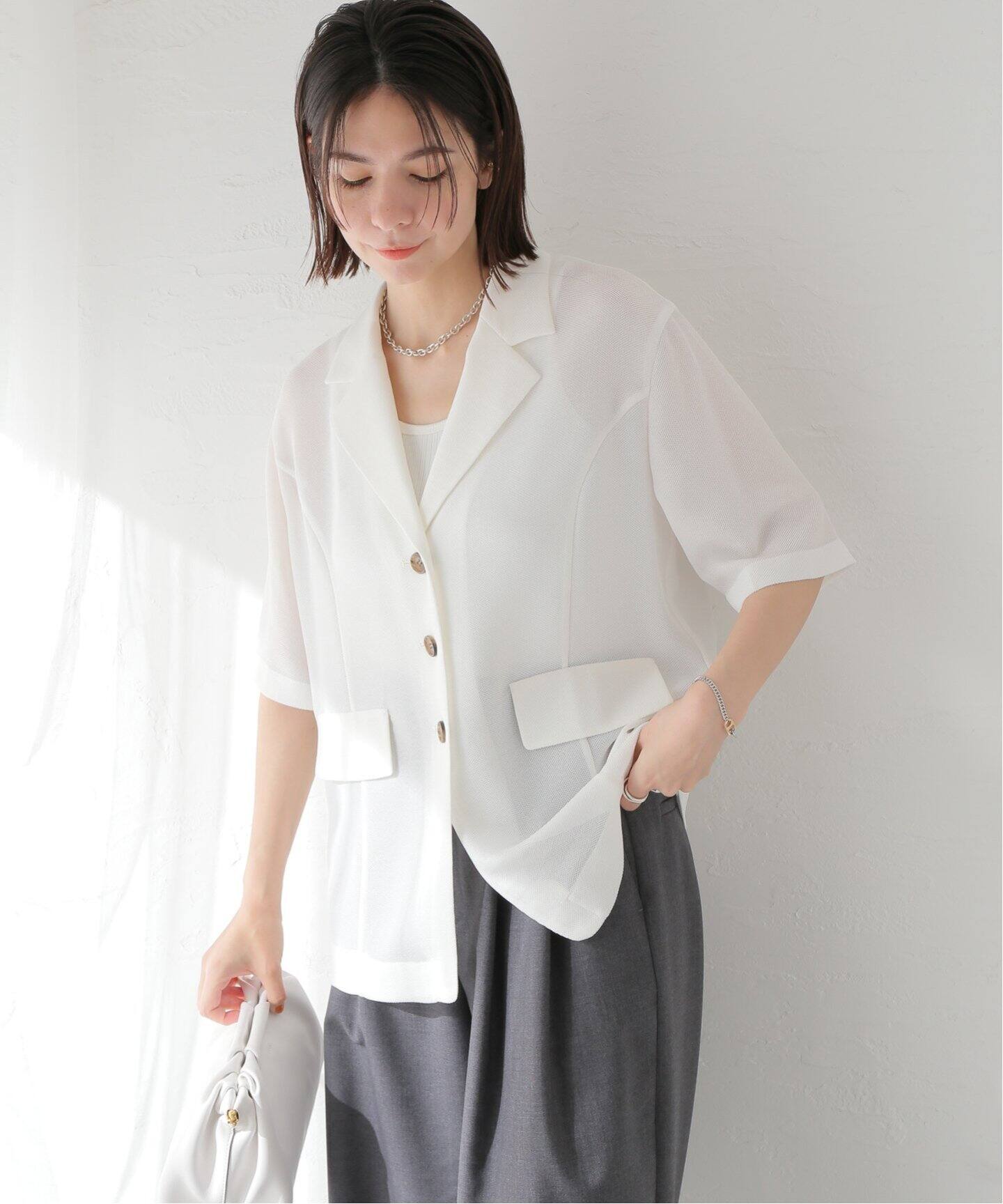 CLANE / クラネ】MESH HALF SLEEVE JACKET（テーラードジャケット  