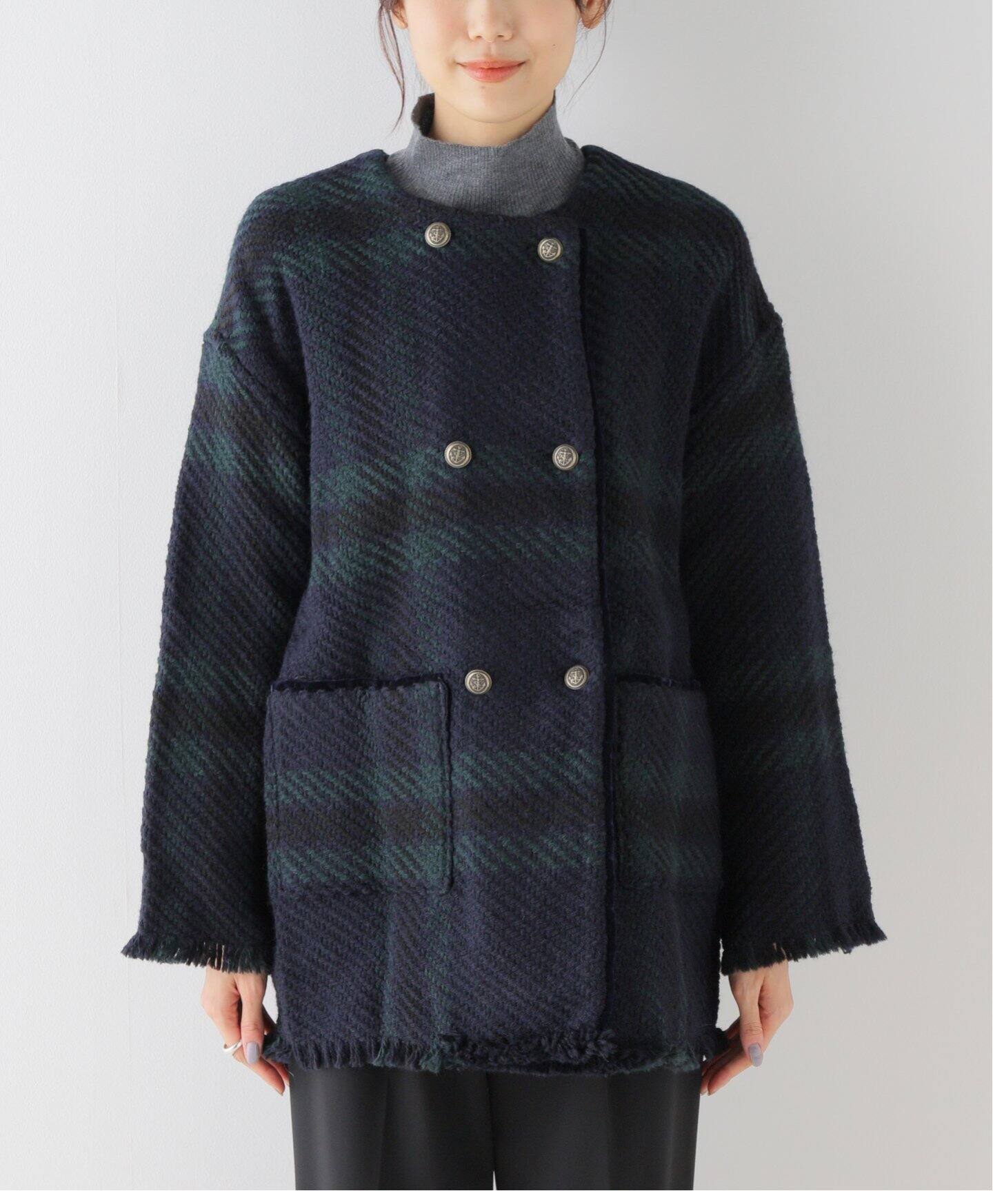 John branigan/ジョンブラニガン】ツイードニットWジャケット（ノー  