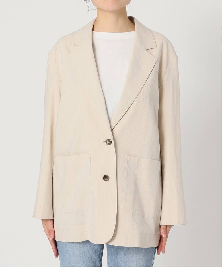 レーヨンリネンストレッチルーズジャケット（テーラードジャケット  