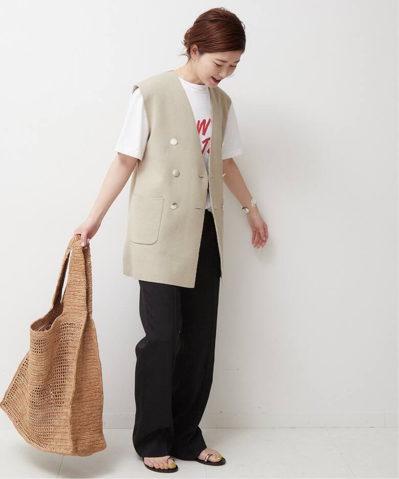 ミラノリブメタル釦ニットジレ（ベスト）｜Spick and Span（スピック 