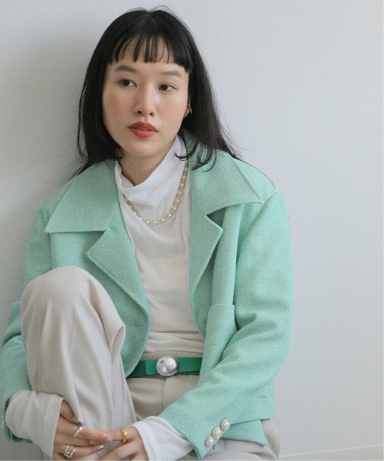 完売人気✨美品【Spick & Span】ツイードダブルジャケット パール 36 