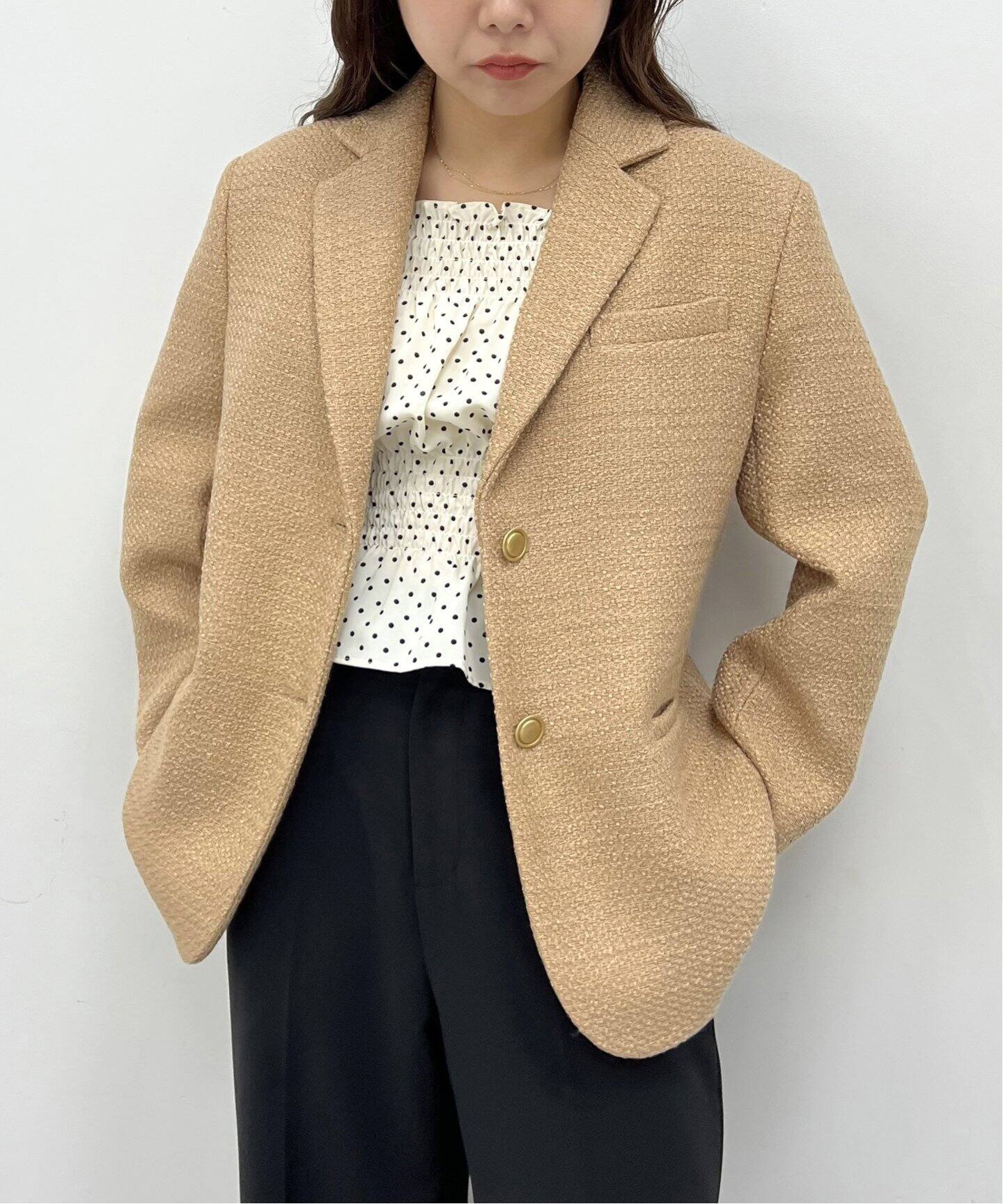 Spick & Span」 テーラードジャケット 36 アイボリー レディース 