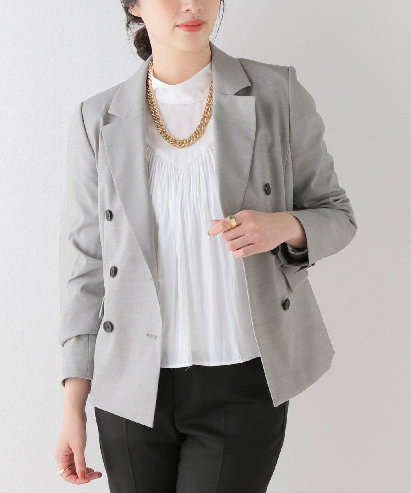 コンパクトテーラードダブルジャケット（テーラードジャケット  