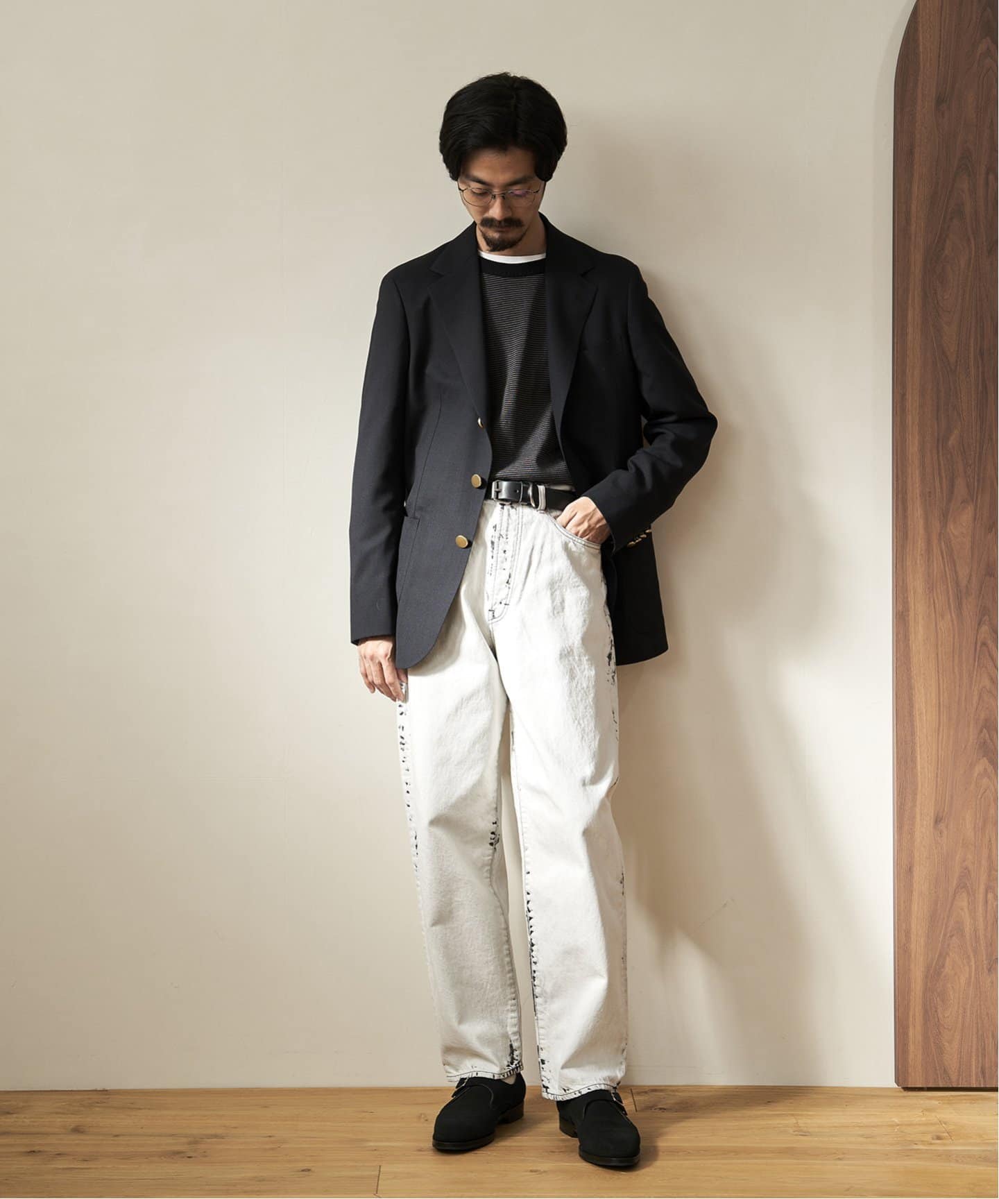 モヘヤミックス トロピカル ウール 3ボタン ブレザー ジャケット