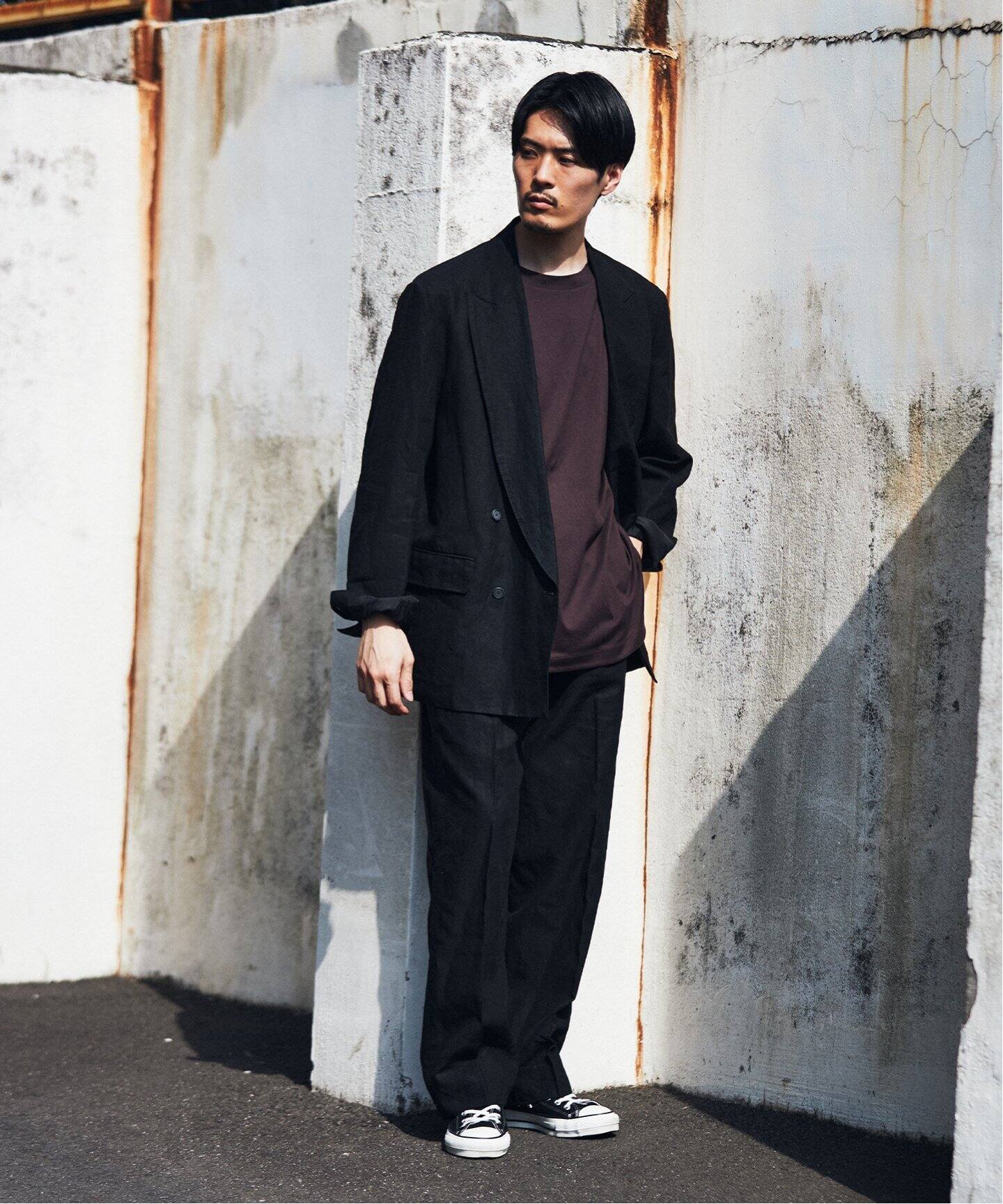 LA BOUCLE / ラブークル】4ボタン ピークドラペル ジャケット リネン 