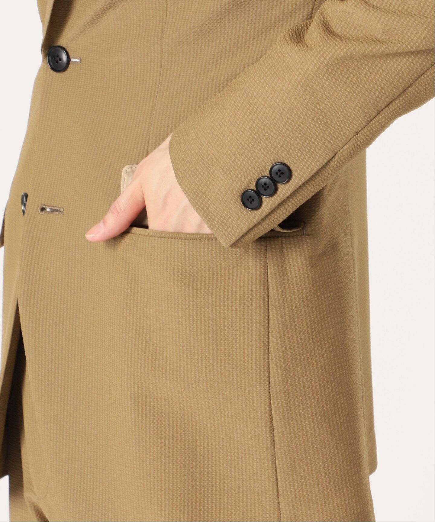 トロピカル シアサッカー 2WAYストレッチ 2ボタン ジャケット  