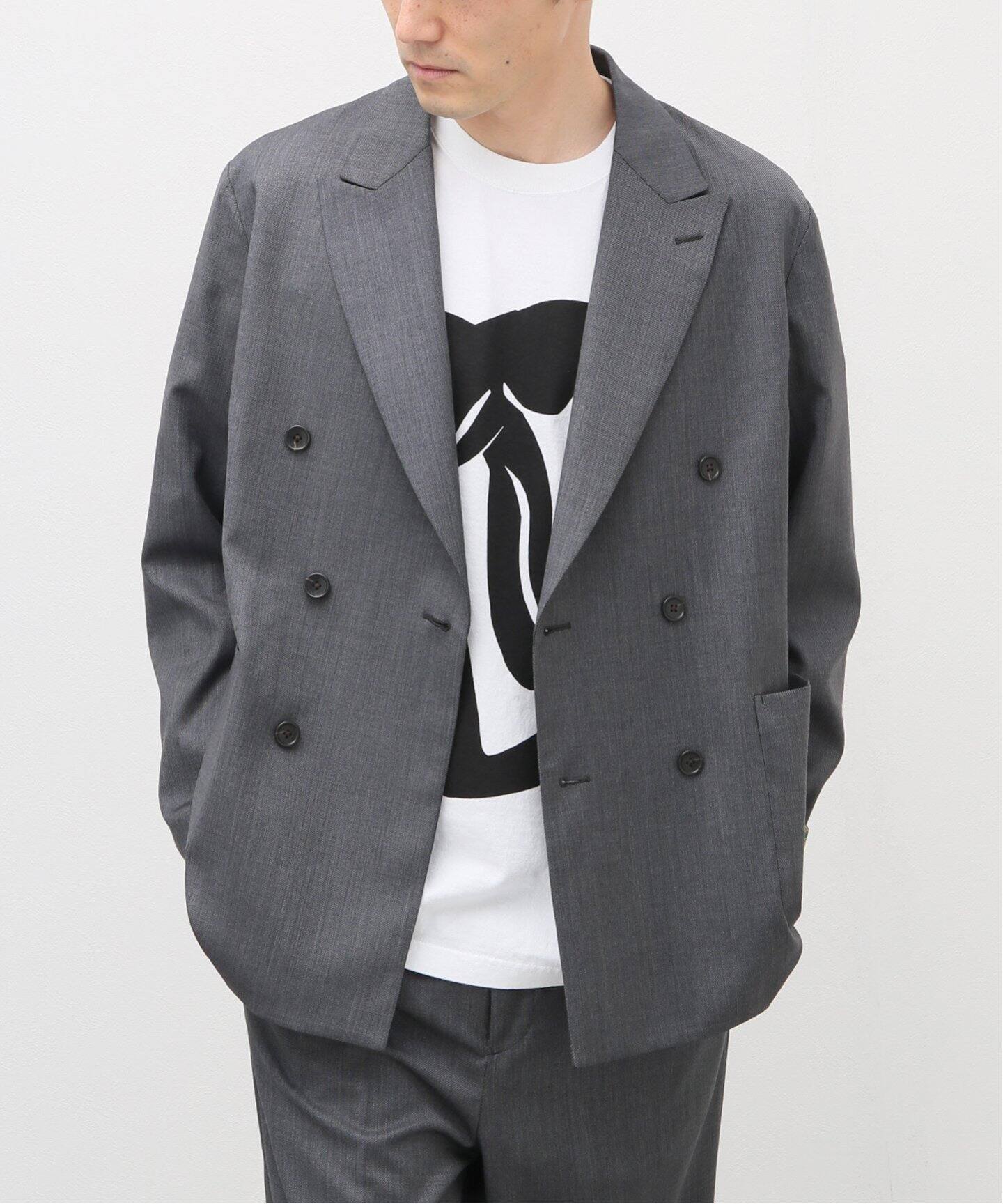 ウール リラックスフィット ダブルブレスト ジャケット（テーラード  