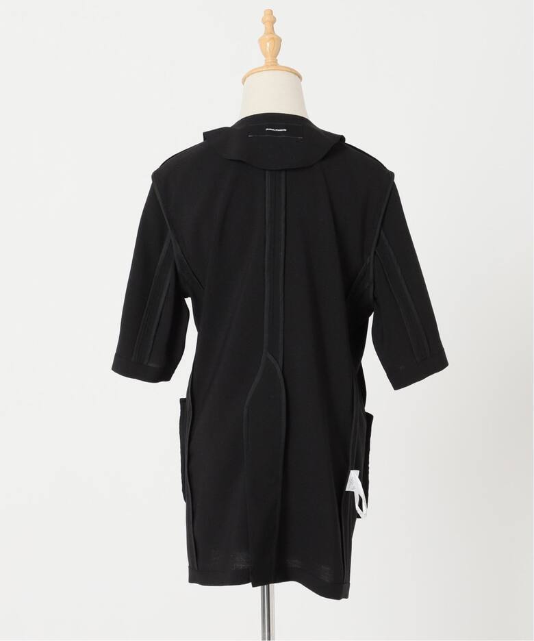 追加》アイアスストレッチハーフスリーブジャケット（ノーカラー 