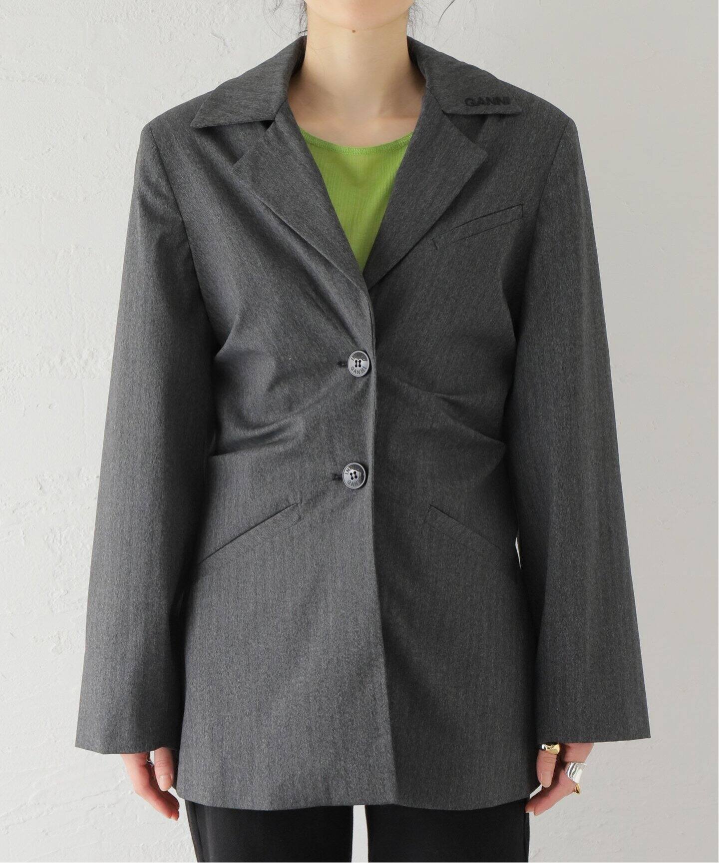GANNI / ガニー】 Drapey Suiting Draped Blazer：ジャケット（その他 