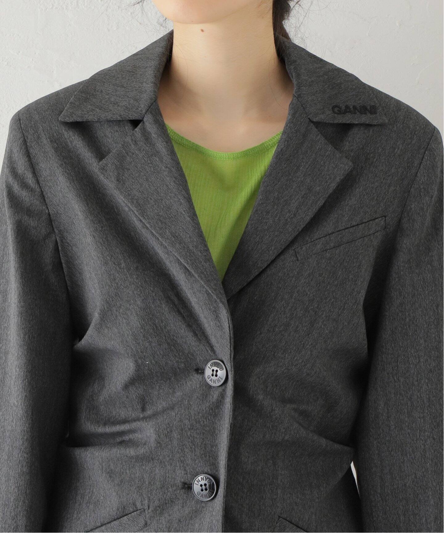 GANNI / ガニー】 Drapey Suiting Draped Blazer：ジャケット（その他 