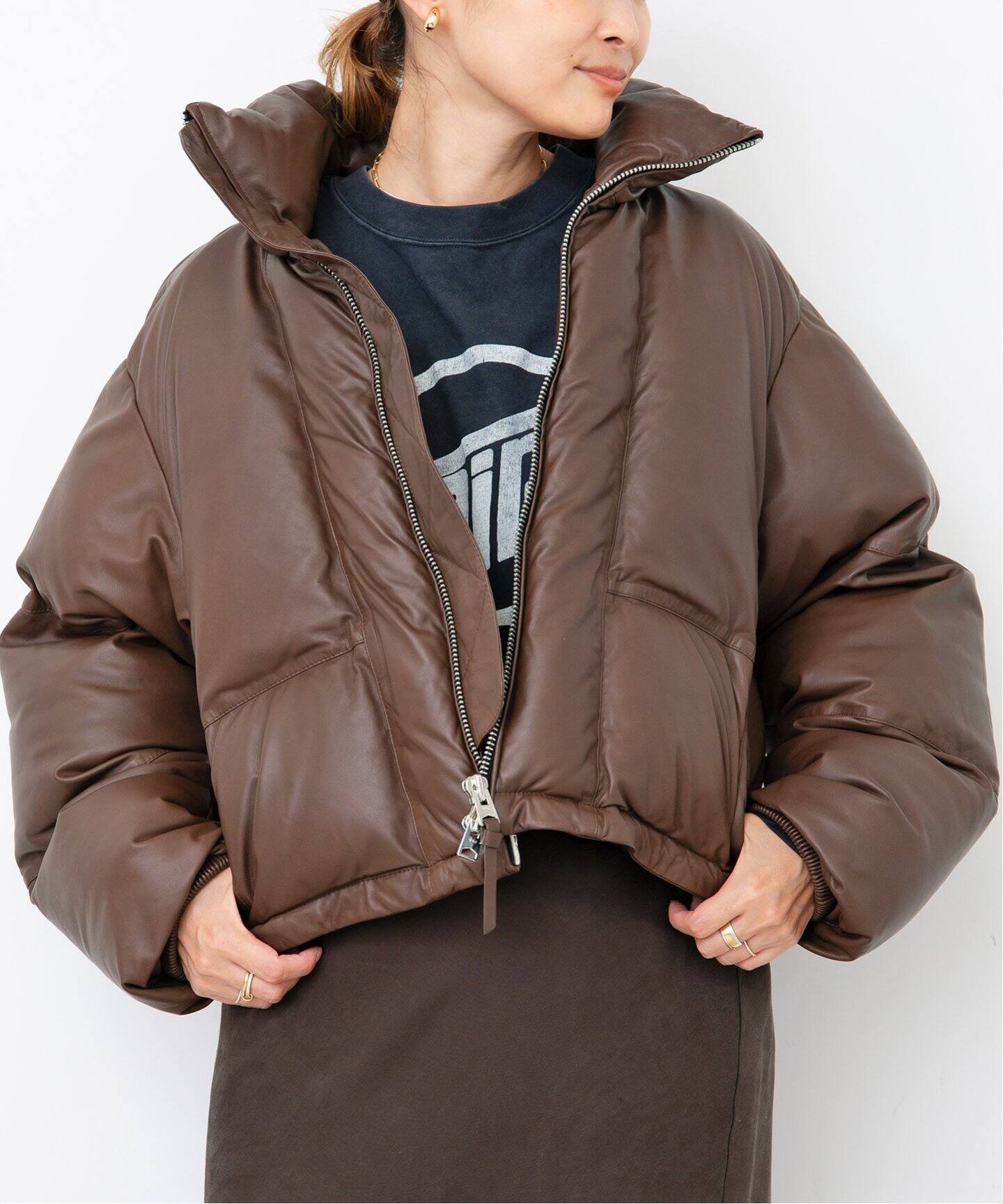 AGOLDE / エーゴールドイー】 EDIE LEATHER PUFFER（レザージャケット 