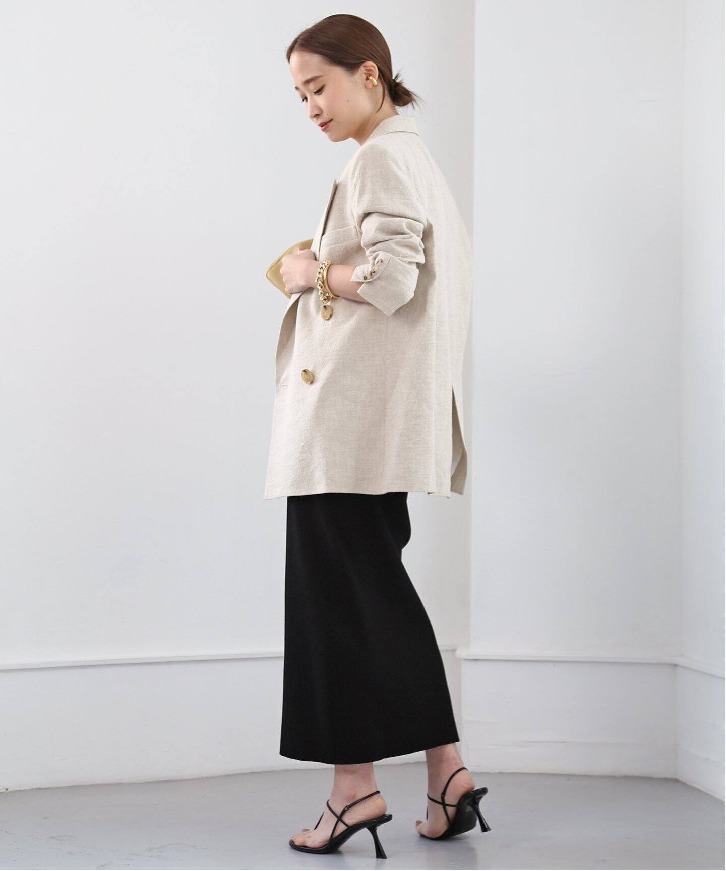 Mr&Mrs Macleod ひっかえし カジュアルジャケット 34(XS位) 黒 【古着  