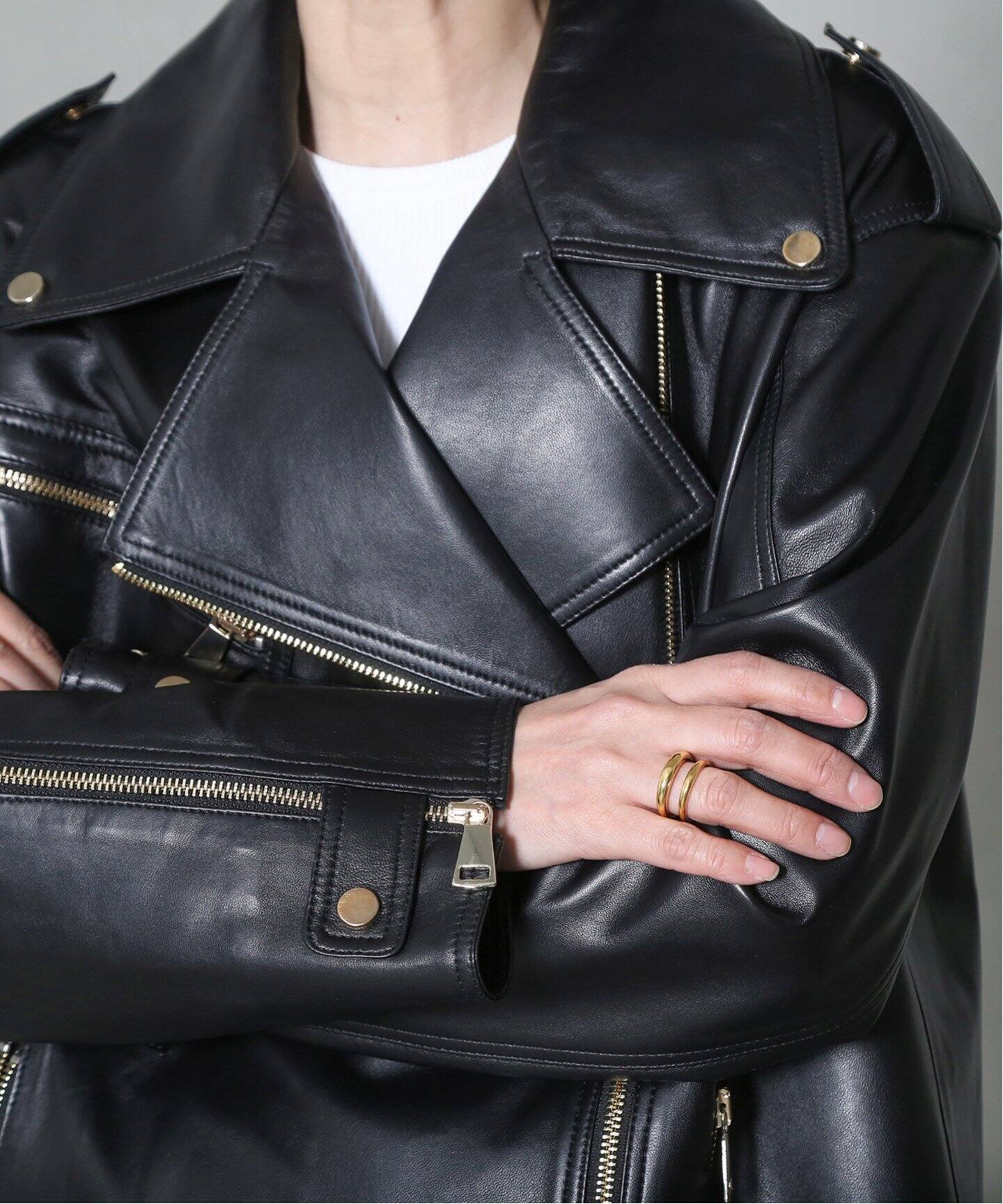 MY WHITE/マイホワイト】 LEATHER ジャケット（レザージャケット 