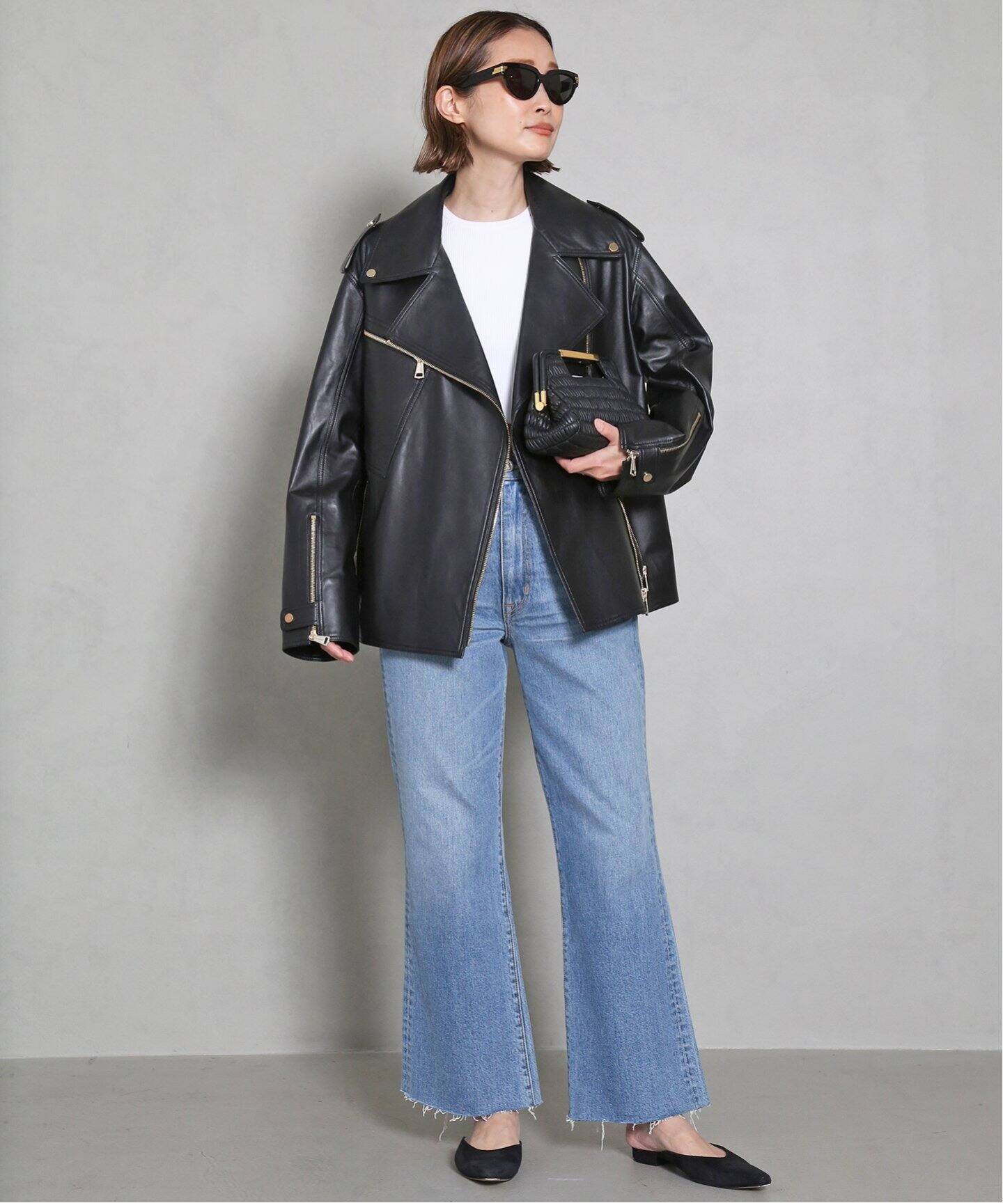 MY WHITE/マイホワイト】 LEATHER ジャケット（レザージャケット 