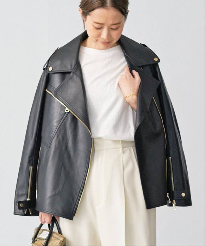 MY WHITE/マイホワイト】 LEATHER ジャケット（レザージャケット 