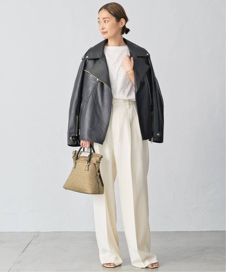 MY WHITE/マイホワイト】 LEATHER ジャケット（レザージャケット 