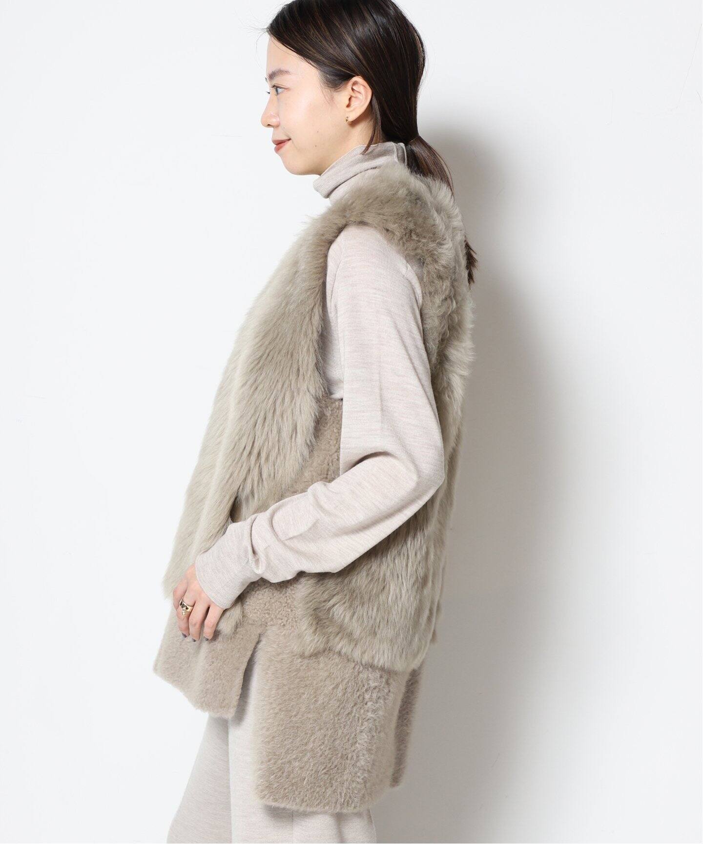 KARL DONOGHUE/カールドノヒュー】LAMBSKIN ジレ（GRAY、WHITE）（ジレ 