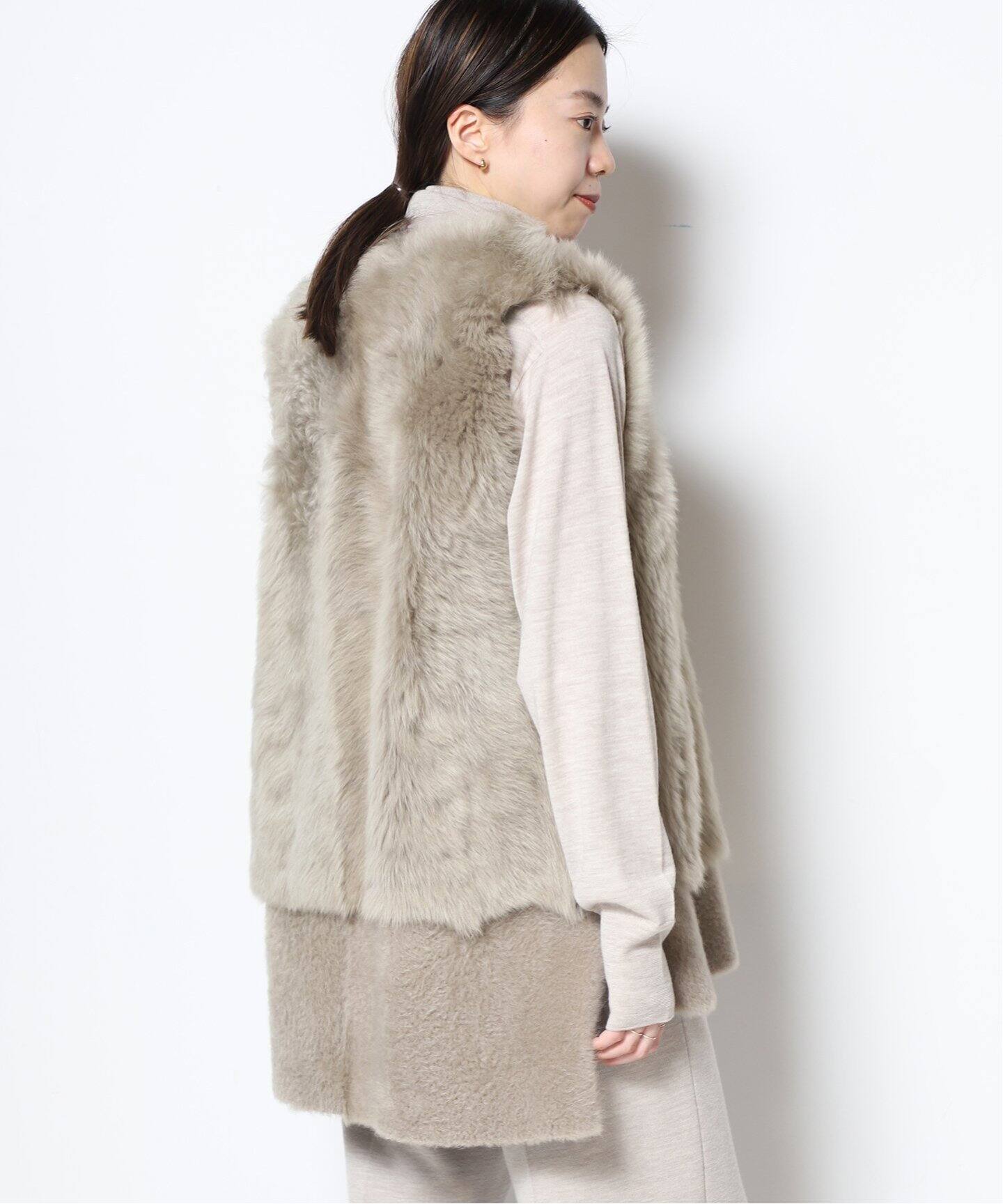 KARL DONOGHUE/カールドノヒュー】LAMBSKIN ジレ（GRAY、WHITE）（ジレ  