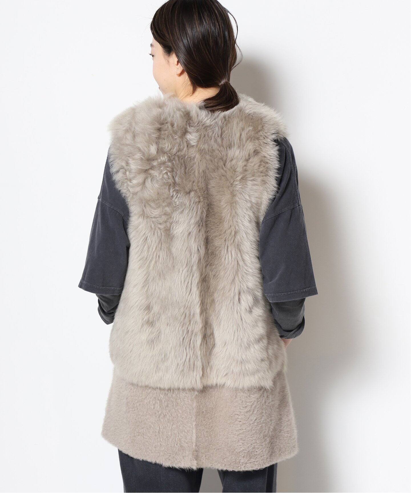 KARL DONOGHUE/カールドノヒュー】LAMBSKIN ジレ（GRAY、WHITE）（ジレ 