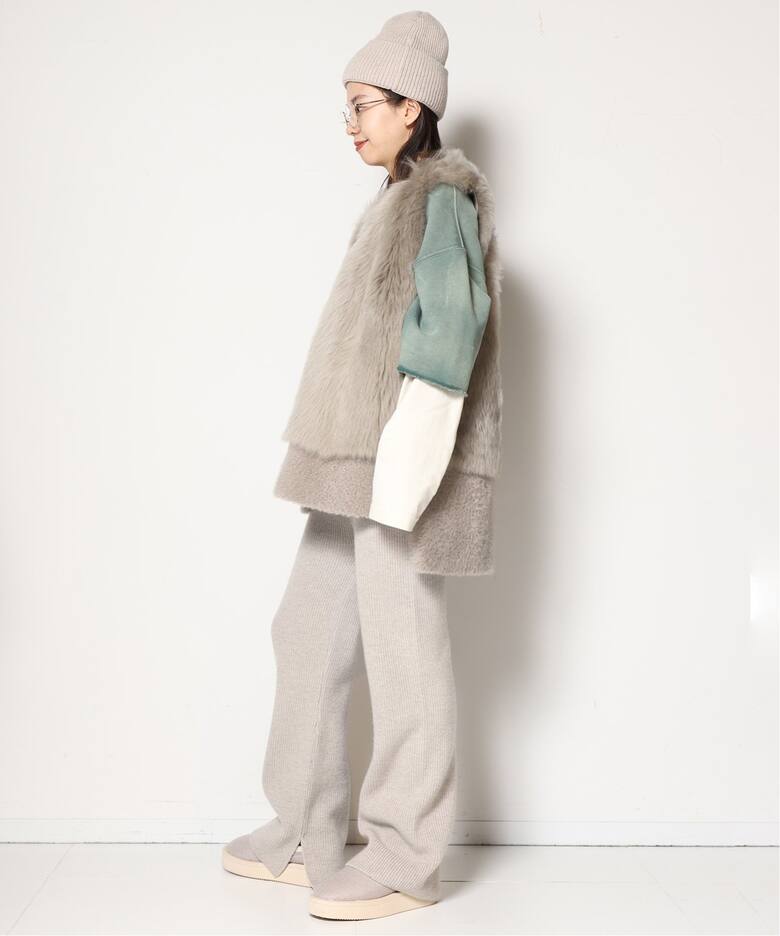 KARL DONOGHUE/カールドノヒュー】LAMBSKIN ジレ（GRAY、WHITE）（ジレ 